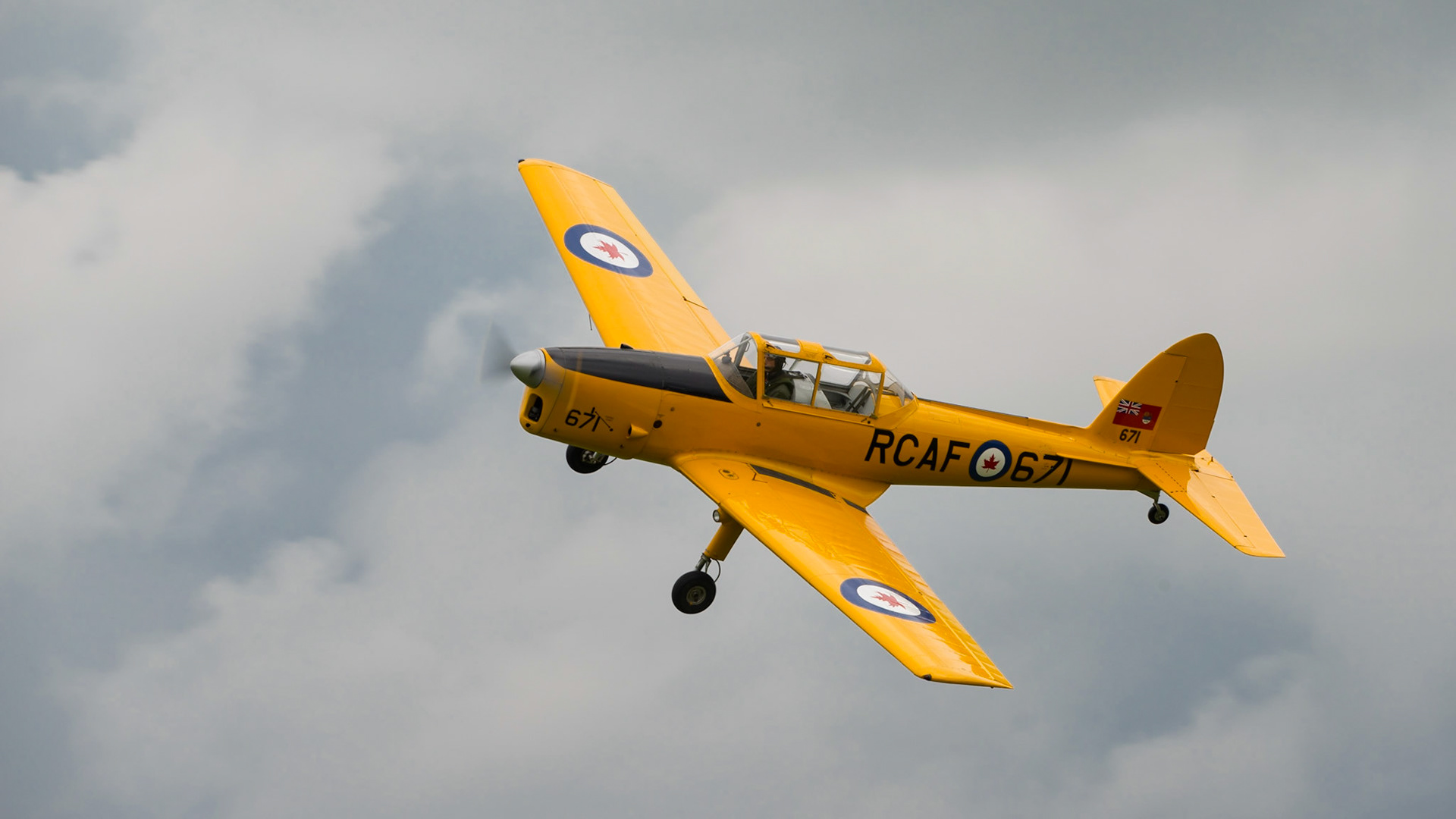 Biggleswade, UK - 29 June 2014: A vintage British De Haviland Chipmunk T.22 on display at the Shuttleworth Collection air show.
