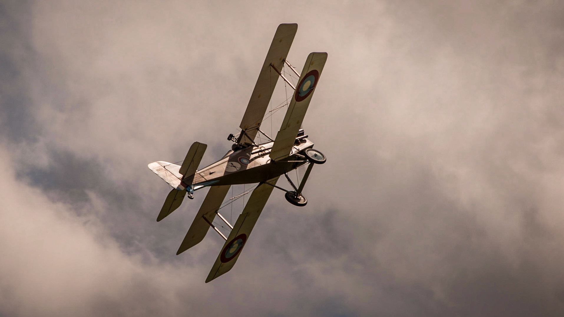 Cosford, UK - 08 June 2014: World War 1 vintage British SE5a aircraft seen at RAF Cosford Airshow.