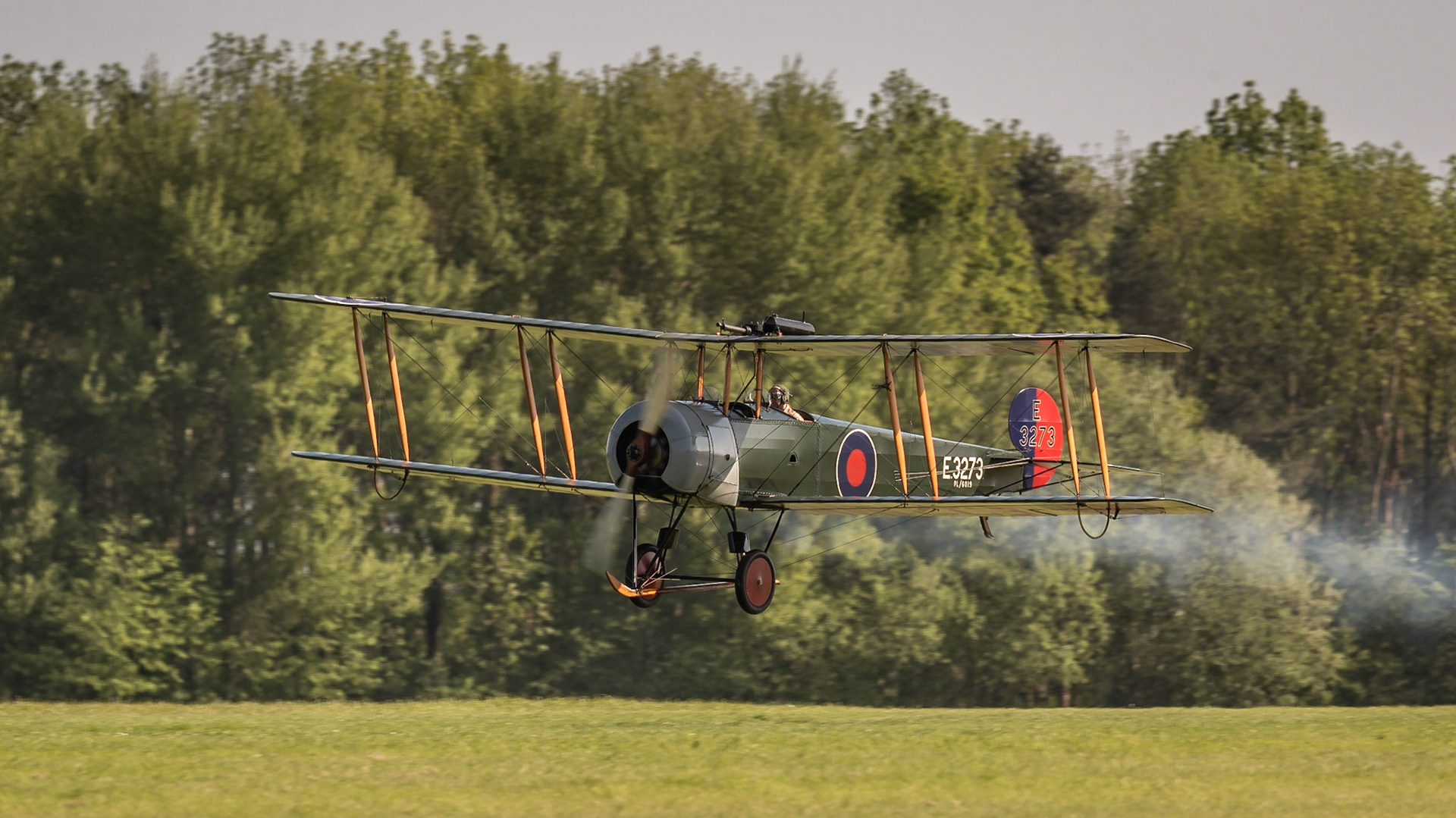 Biggleswade, UK - 6th May 2018:  A 1918 Avro 504K vintage aircraft in flight