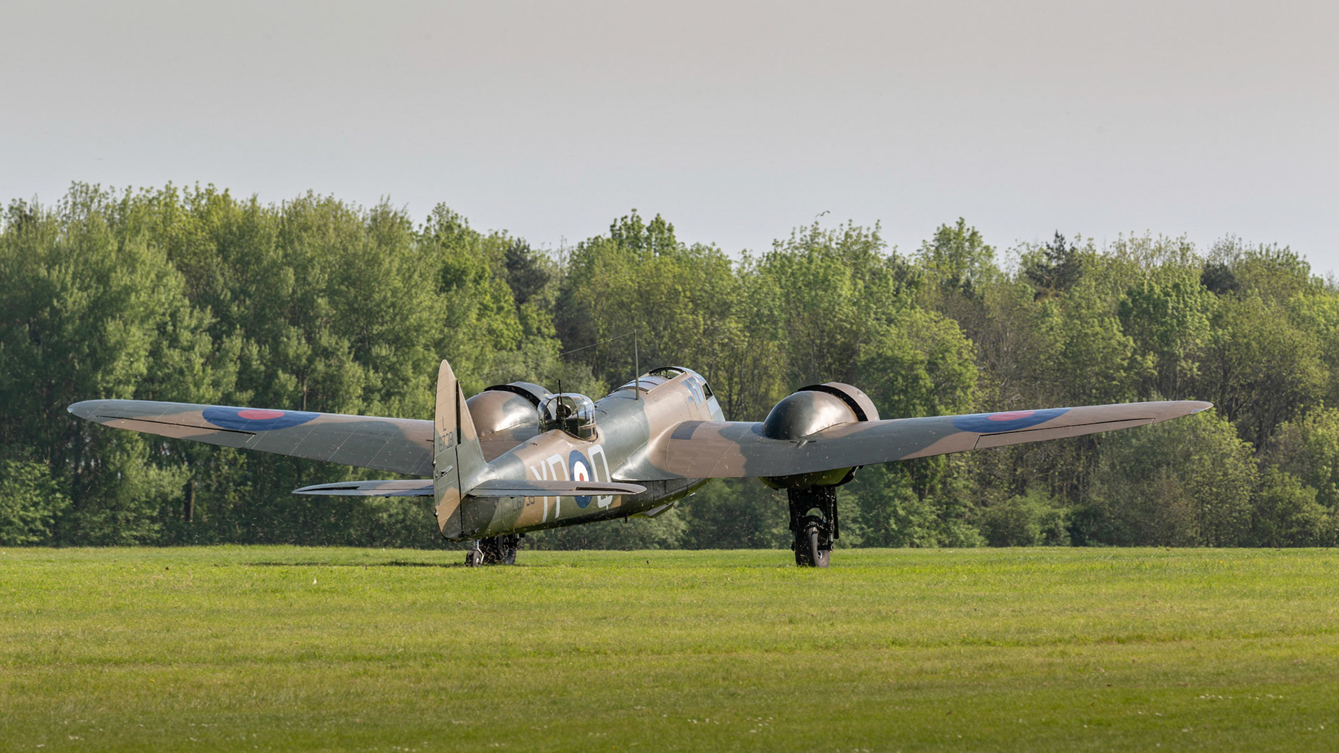 Biggleswade, UK - 6th May 2018: A Bristol Blenheim Mk1 belonging to the Aircraft Restoration Company, Duxford, UK. taxiing on airfield