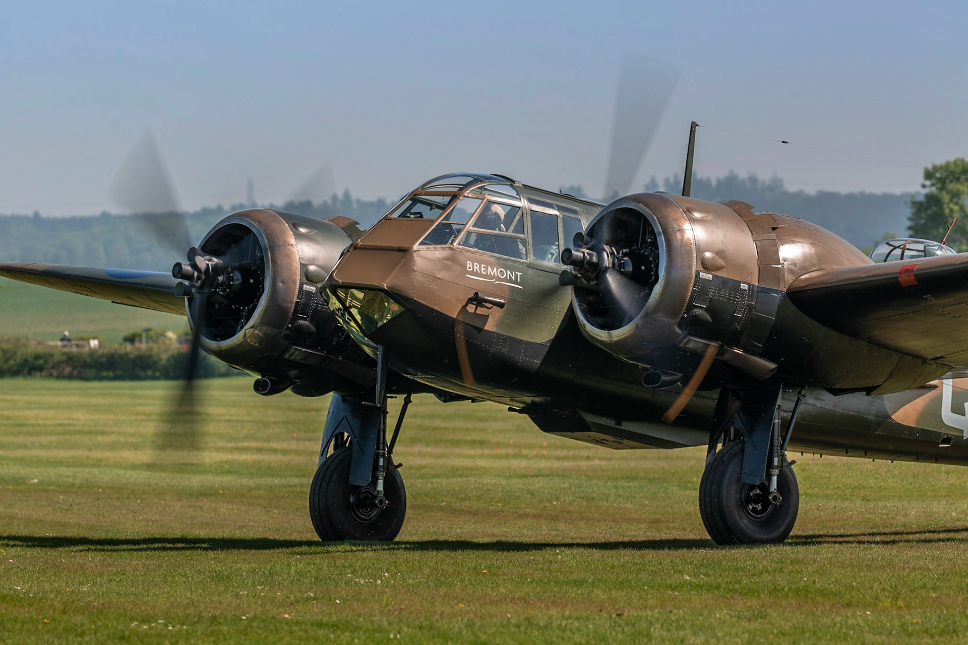 Biggleswade, UK - 6th May 2018: A Bristol Blenheim Mk1 belonging to the Aircraft Restoration Company, Duxford, UK. taxiing on airfield