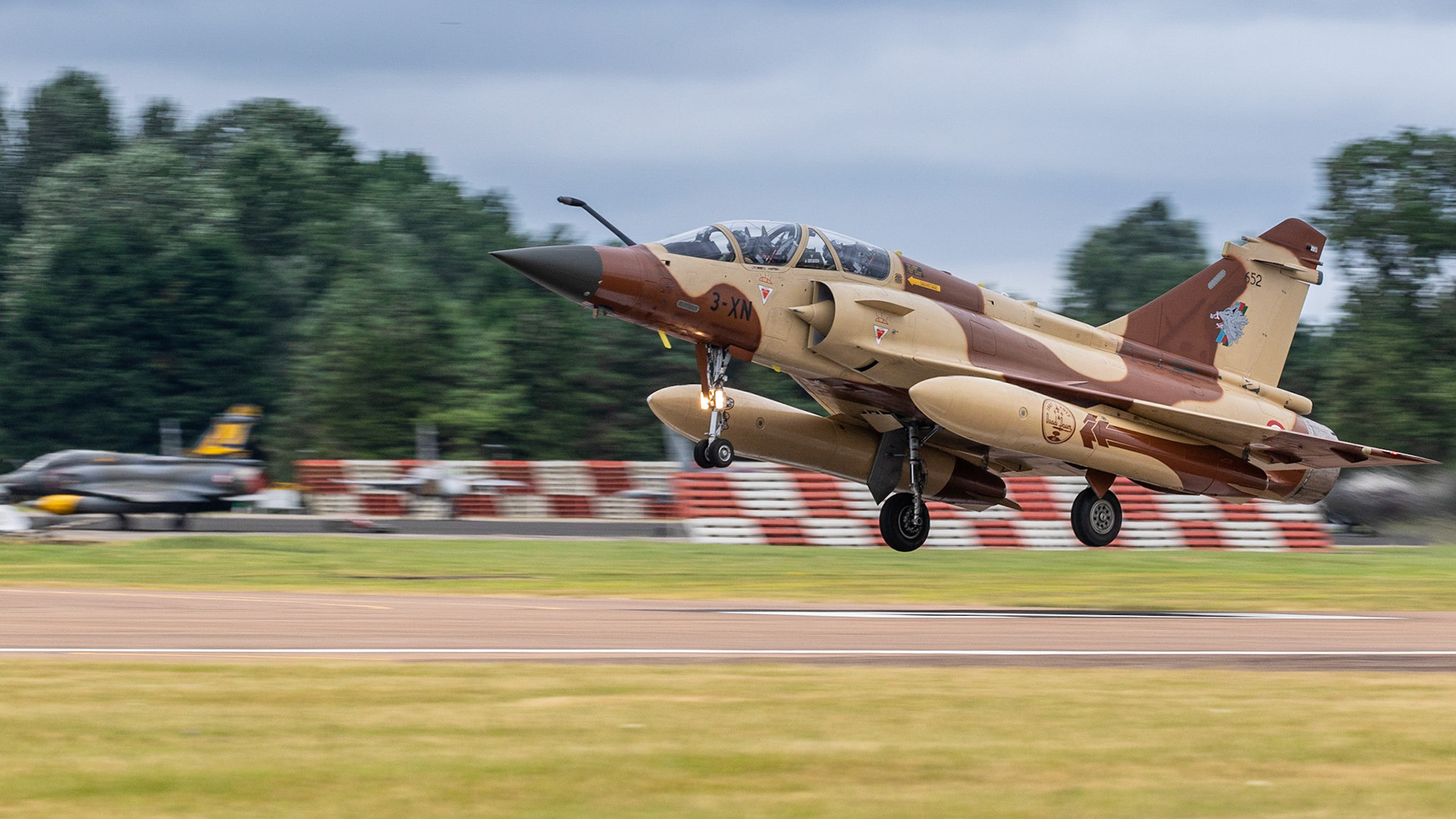 Fairford, UK - 15th July 2017: A French Armée de l'Air Mirage 2000 aircraft on approach to land