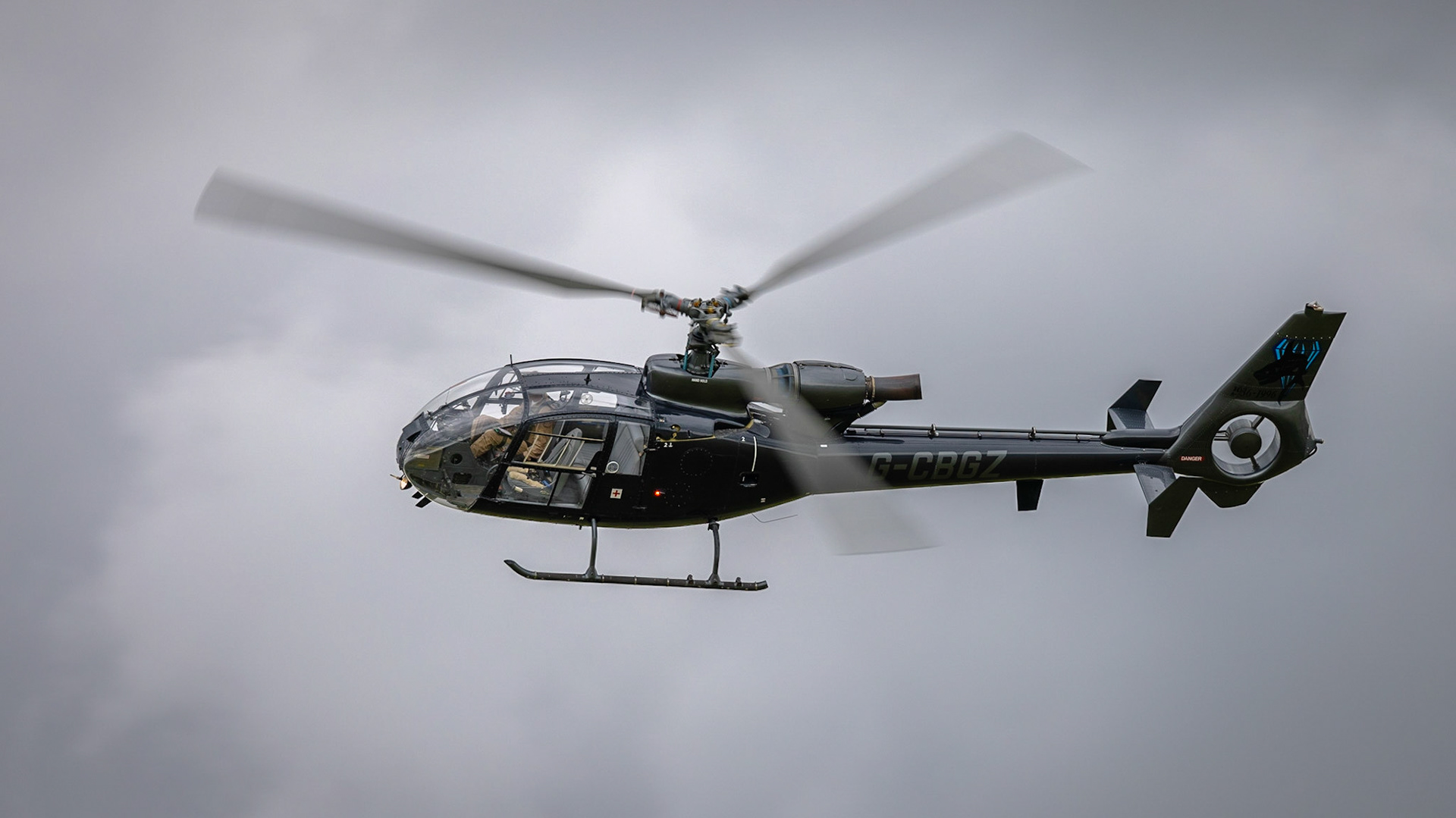 Old Warden, UK - 3rd July 2022: A Westland Gazelle Helicopter of the Gazelle Squadron Display Team  during flight