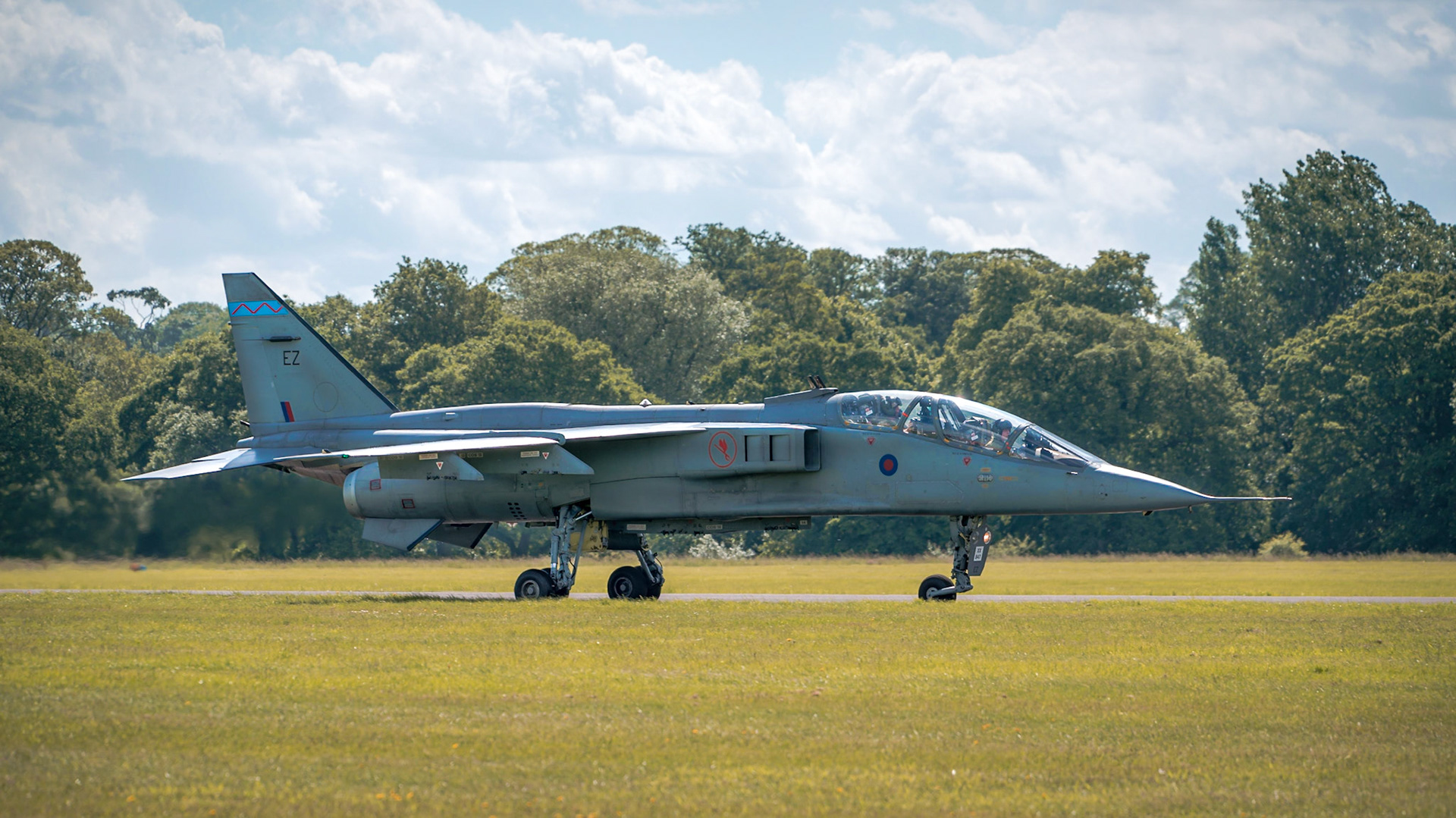 Cosford, UK - 08 June 2014: RAF Jaguar fighter aircraft seen at RAF Cosford Airshow.