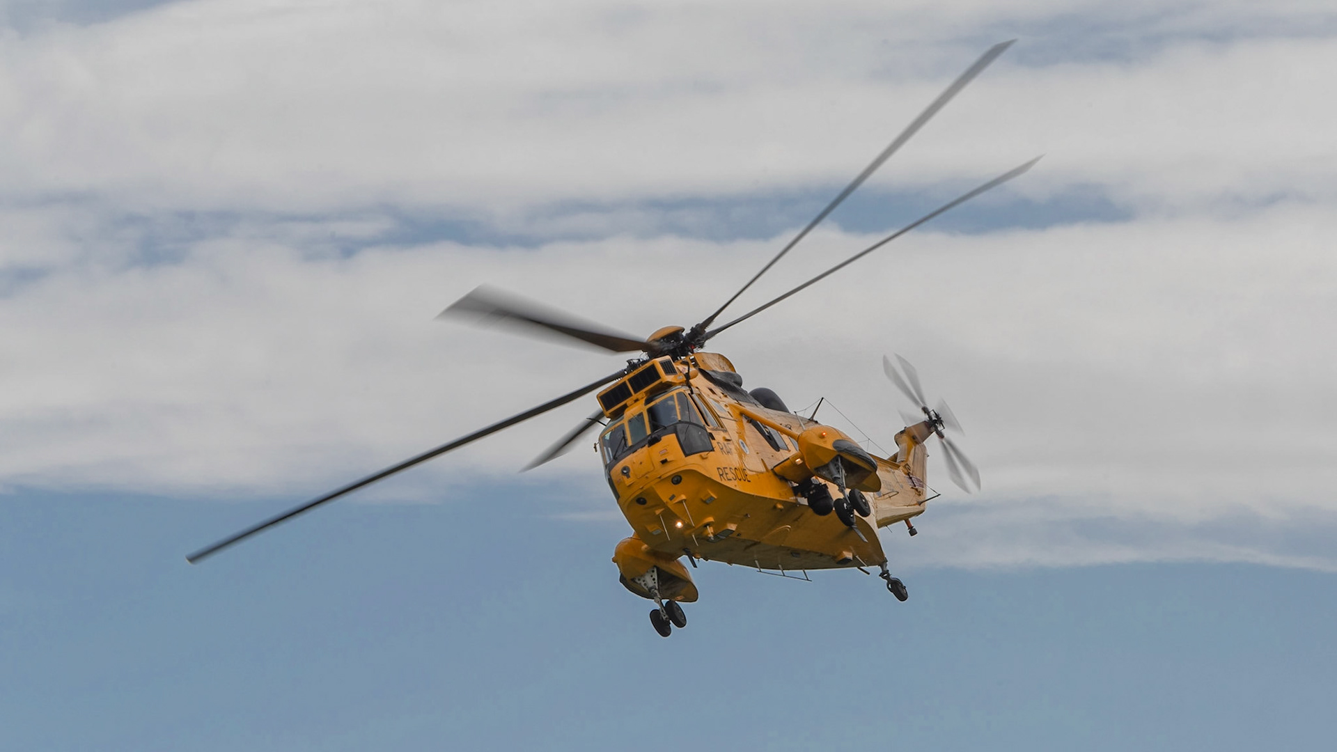 Cosford, UK - 8 June 2014: RAF Westland Sea King helicopter, displaying at the RAF Cosford Airshow.