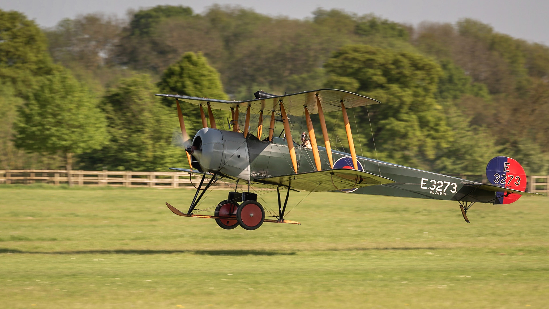 Biggleswade, UK - 6th May 2018:  A 1918 Avro 504K vintage aircraft in flight