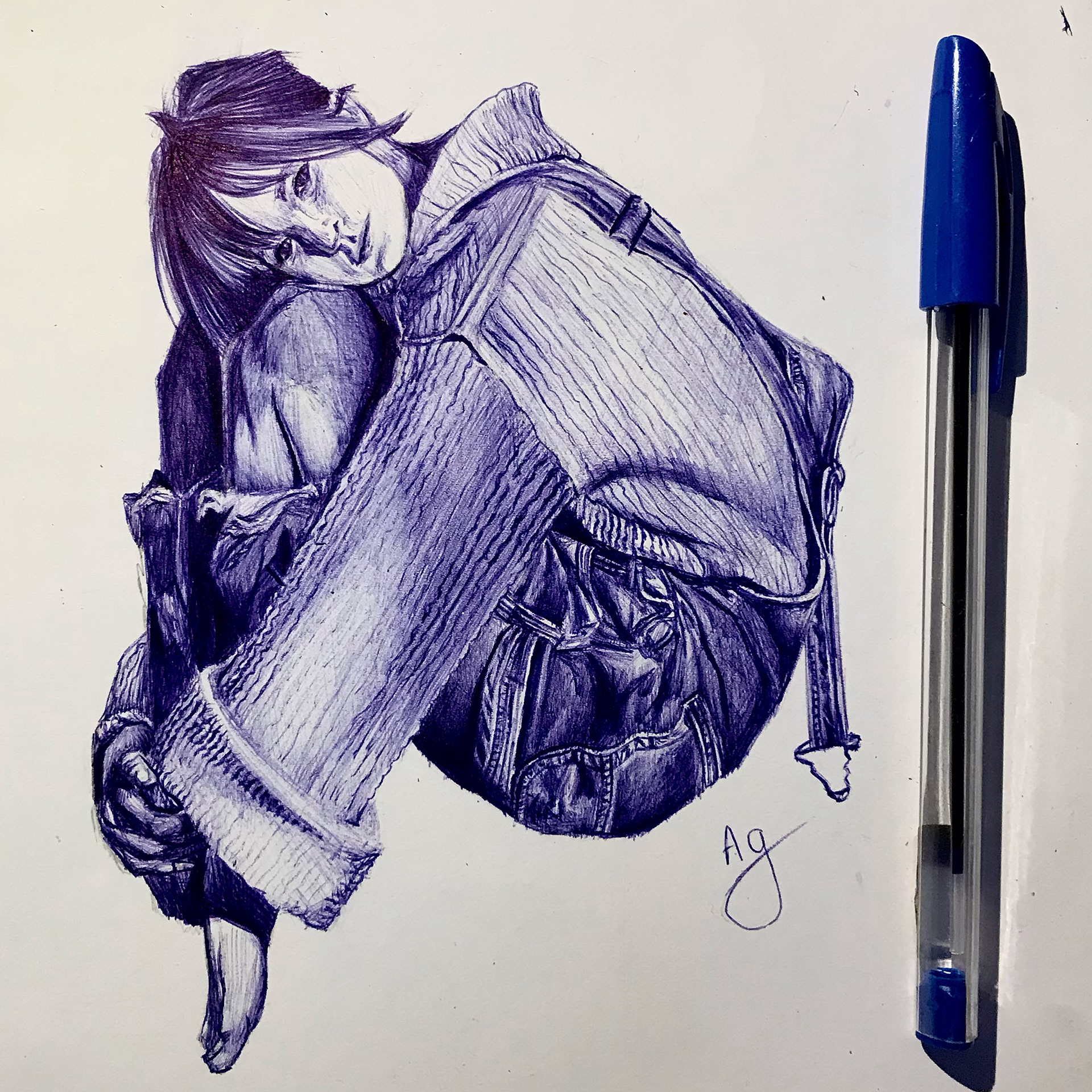 Ball point pen on paper