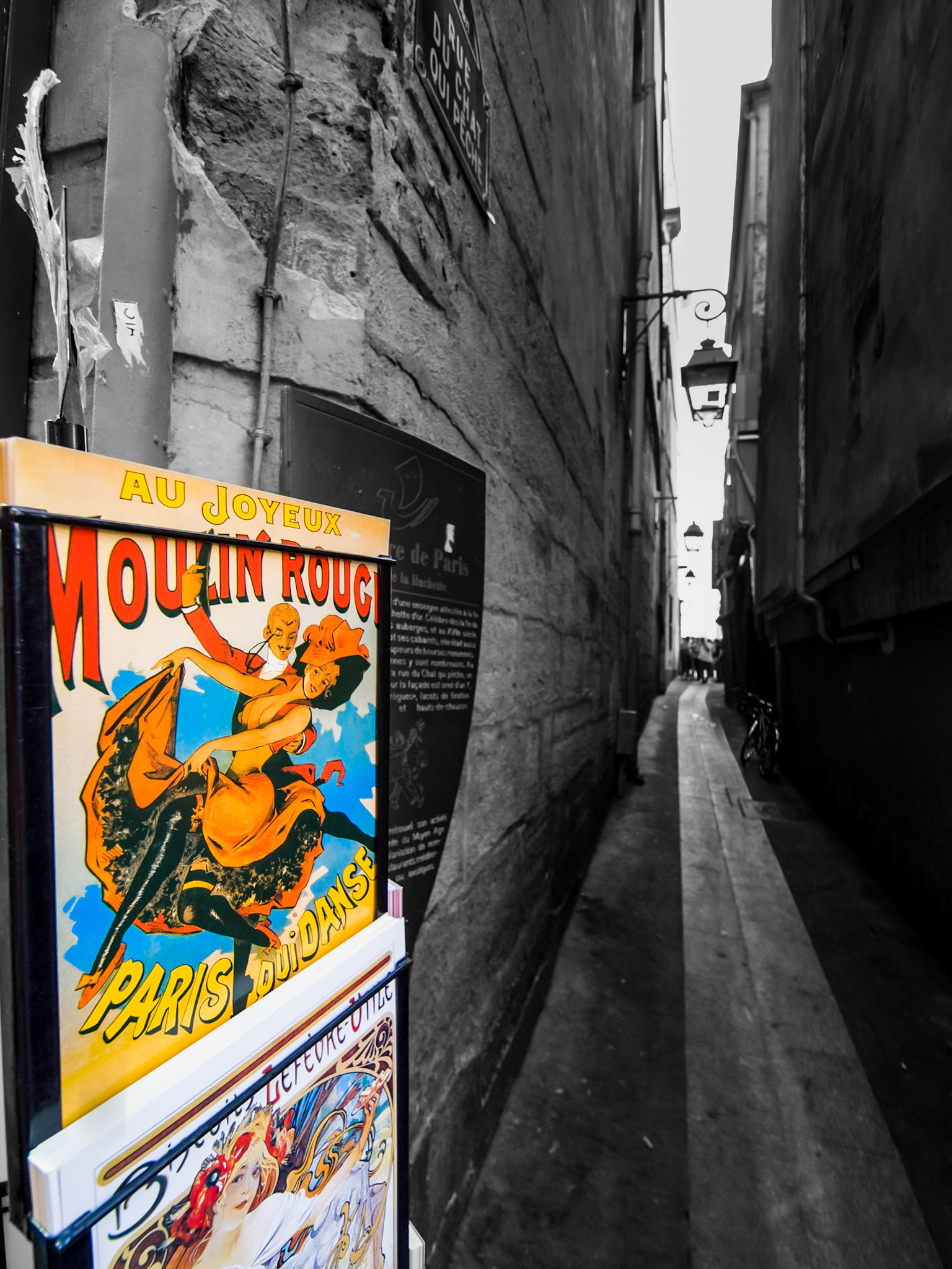 Moulin Rouge poster, off Boulevard Saint Germaine Saint Germaine Paris France