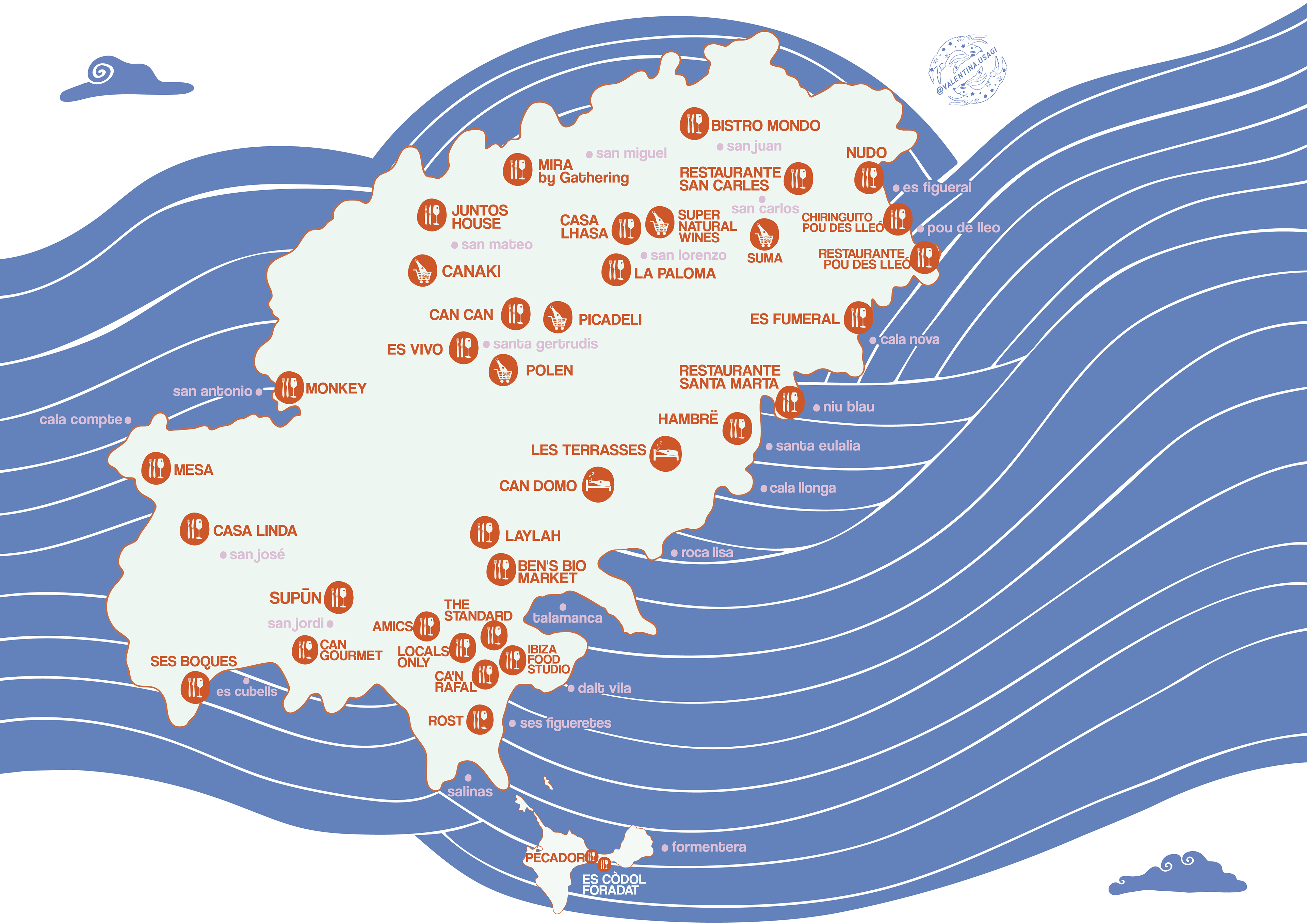 Mapa de clientes de supernatural wines, aplicación digital e impresa para regalar a los clientes para exhibir en la tienda | restaurant | hotel