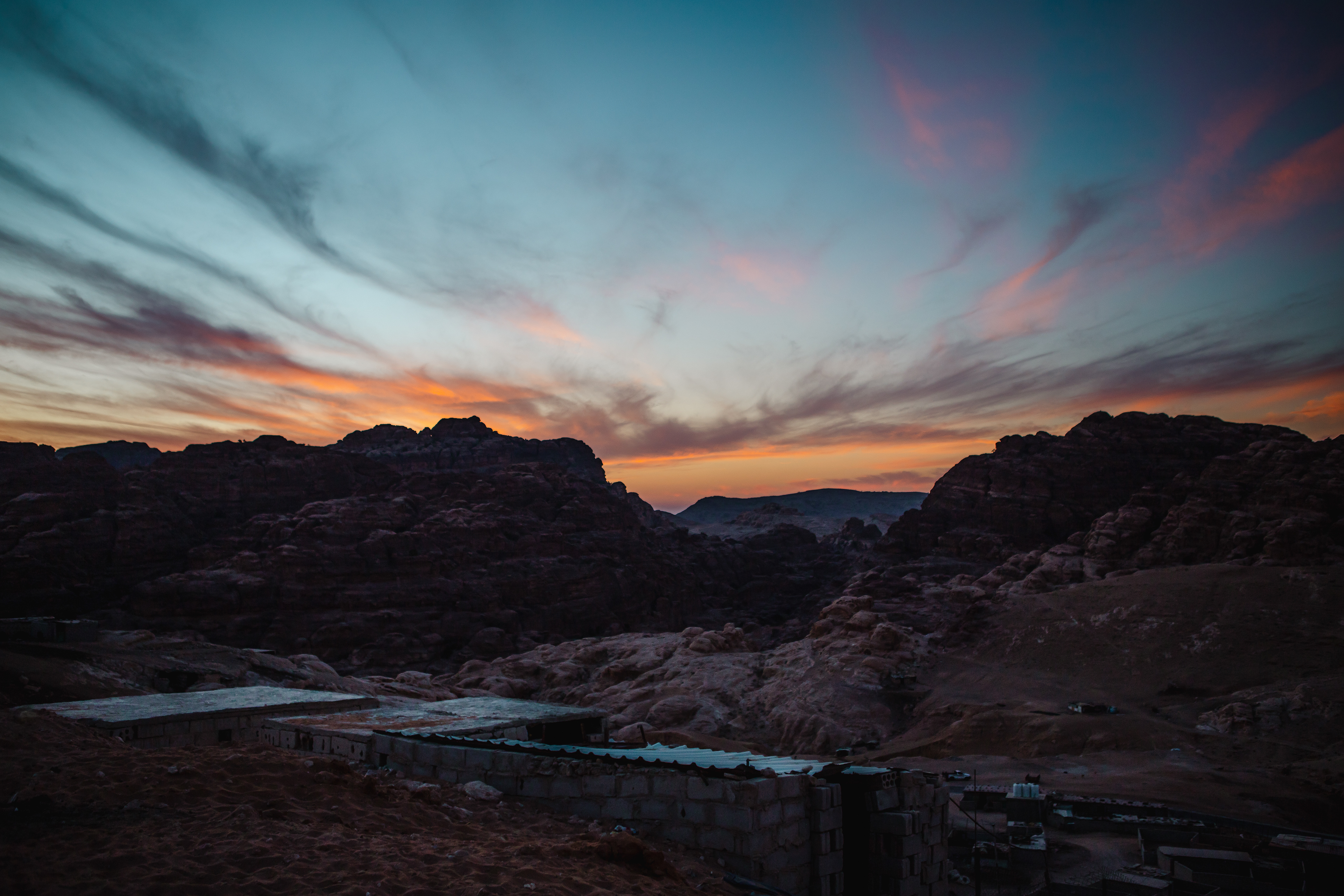 The sunset in Little Petra.