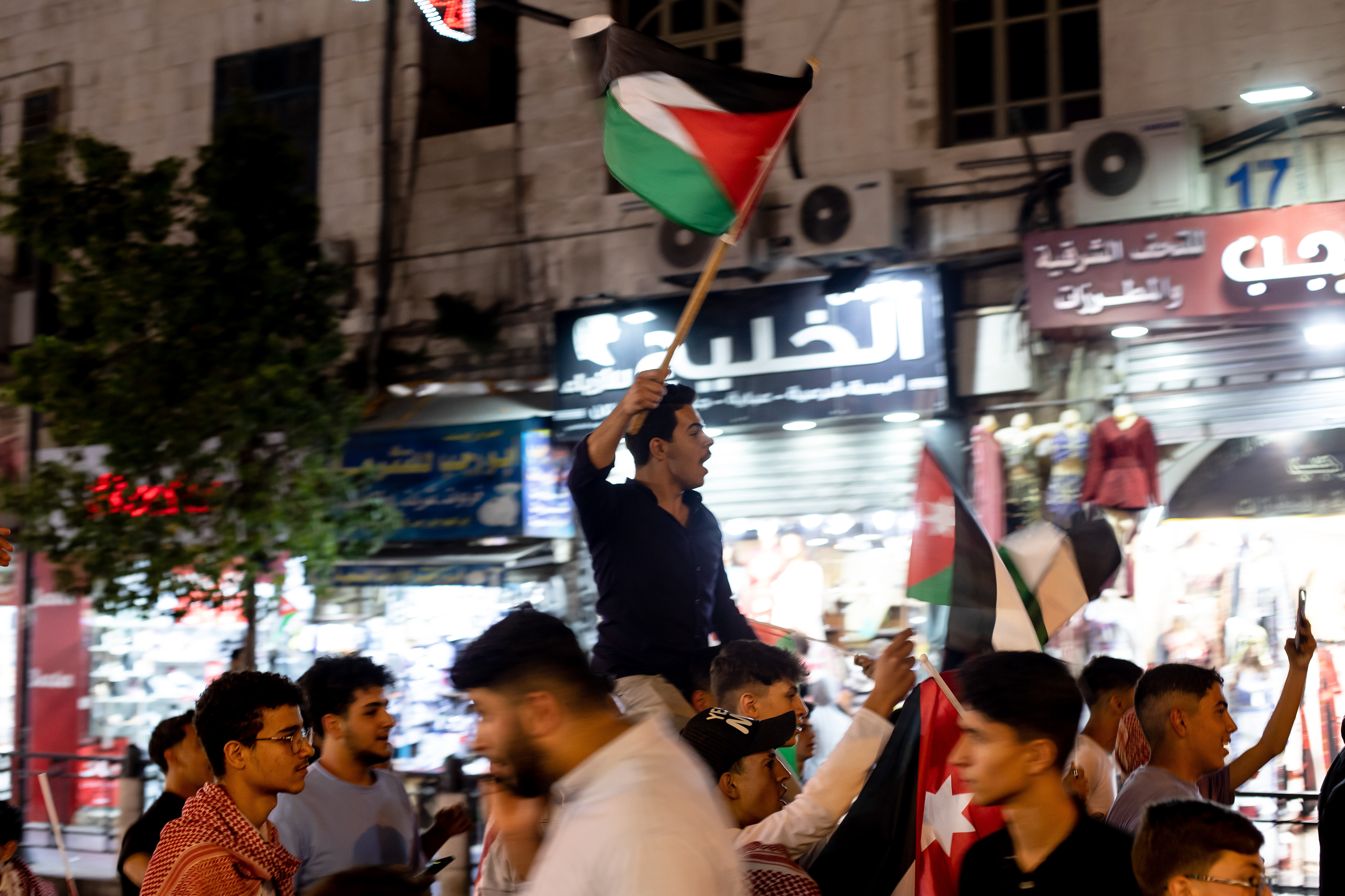 Young boys celebrate Independence day in the Balad.