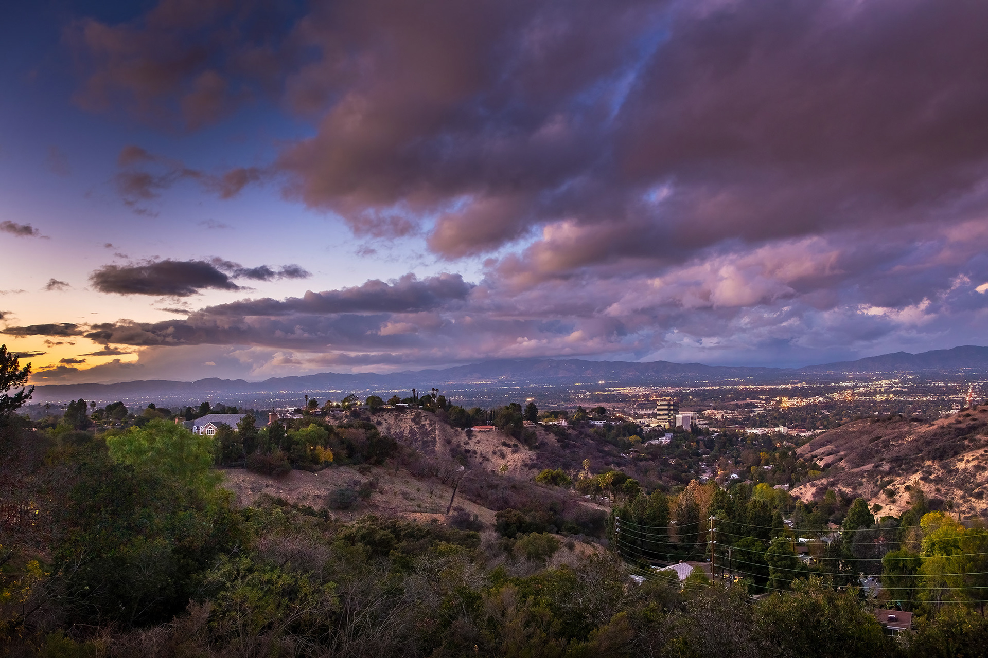 Sunset view of San Fernando Valley, Los Angeles, CA {111515_LA_SKY_202}
