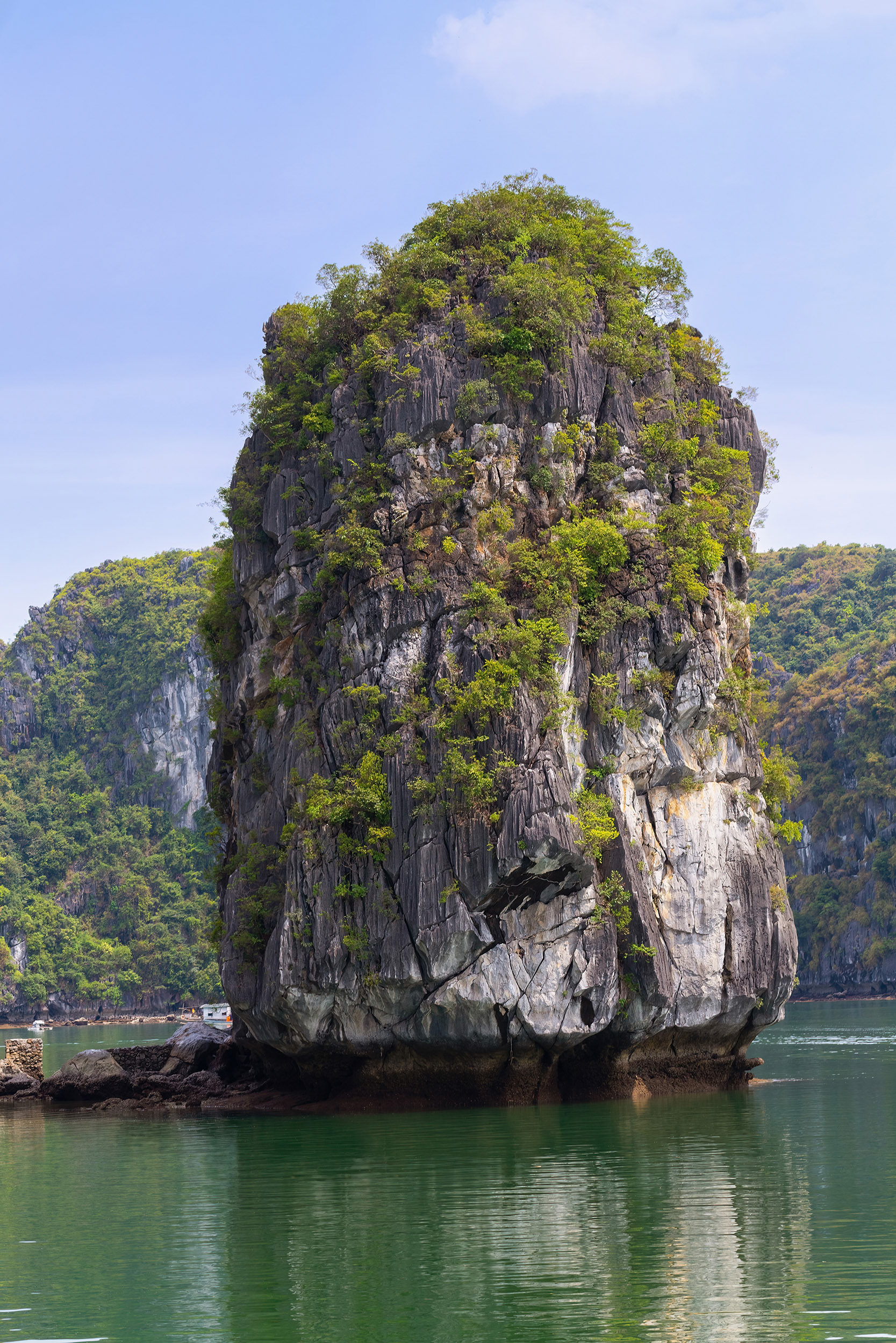 Vertical rock formation at Ha Long Bay, Vietnam {051118_CatBa_156}