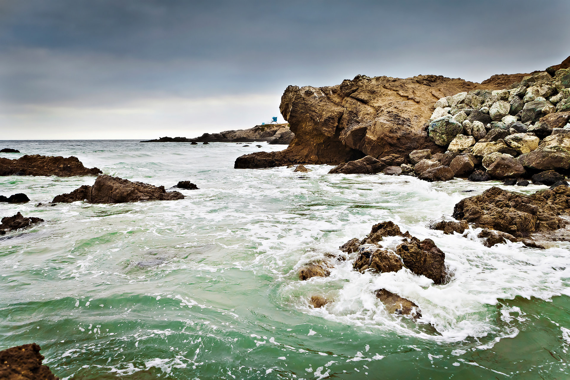 Rocky shoreline at Leo Carrillo Beach, Malibu, CA {050711_ocean}