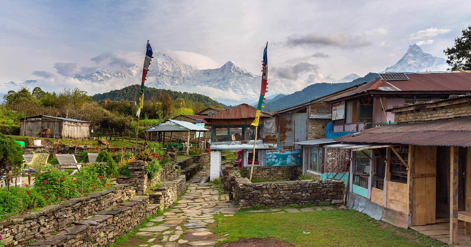 Mountain village on Mardi Himal Trek, Nepal {040118_Nepal_1176}