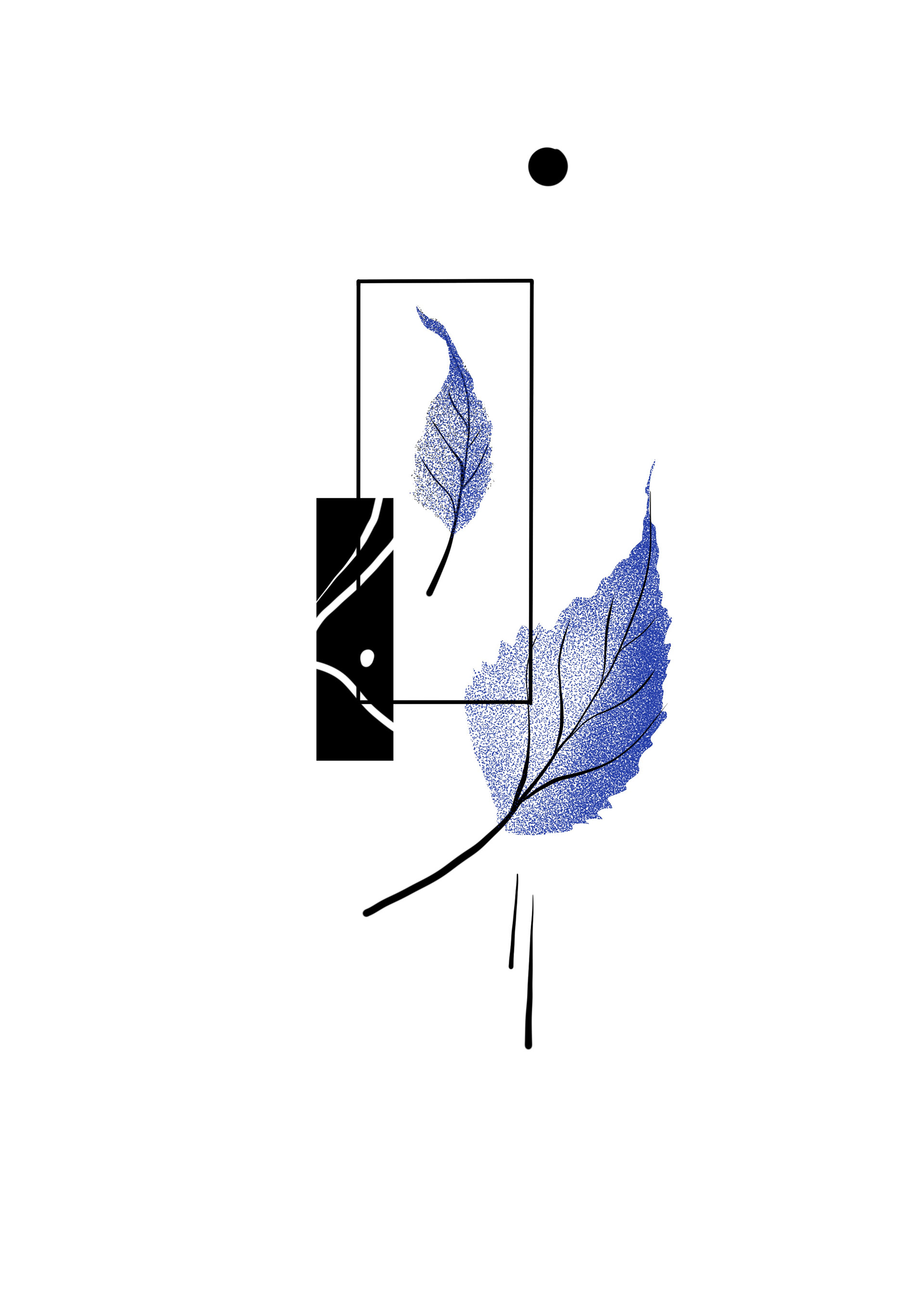 blue leaves / mind 13 cm