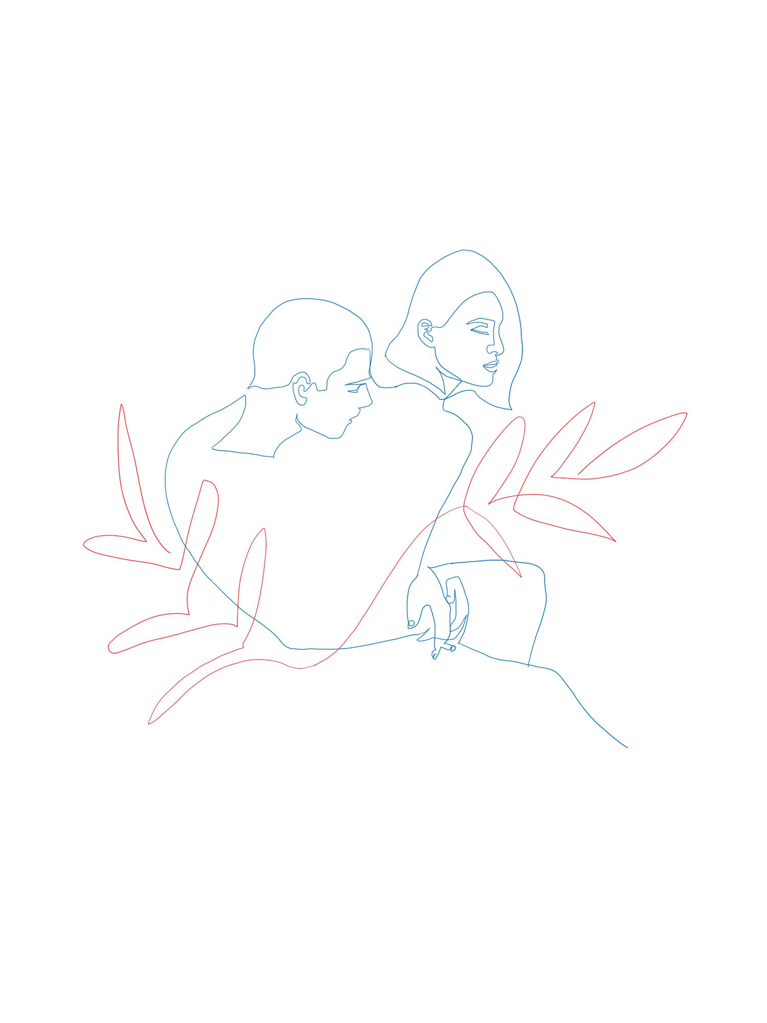 couple red & blue // breite 13 cm