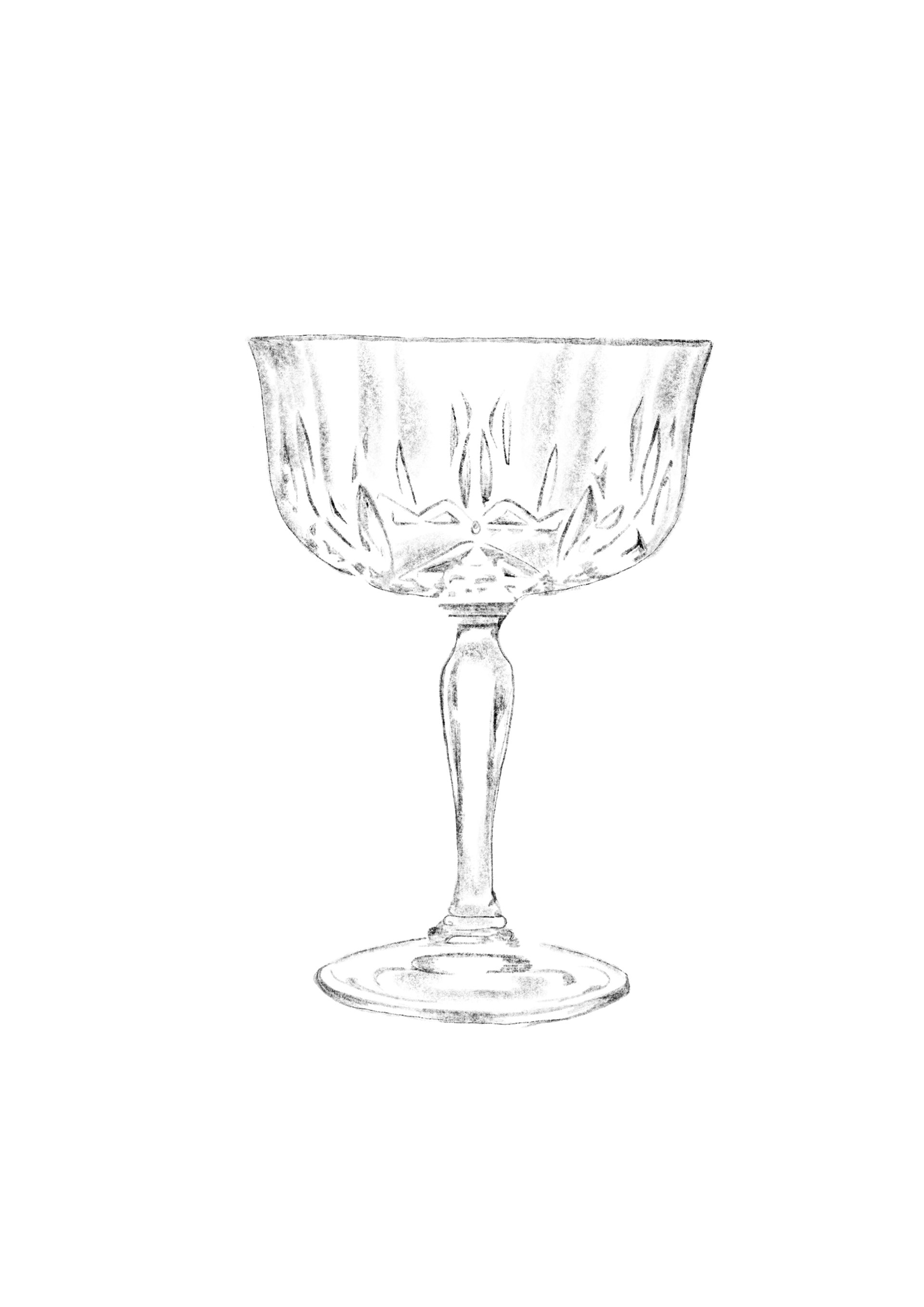 Champagnerglas / mind 10 cm