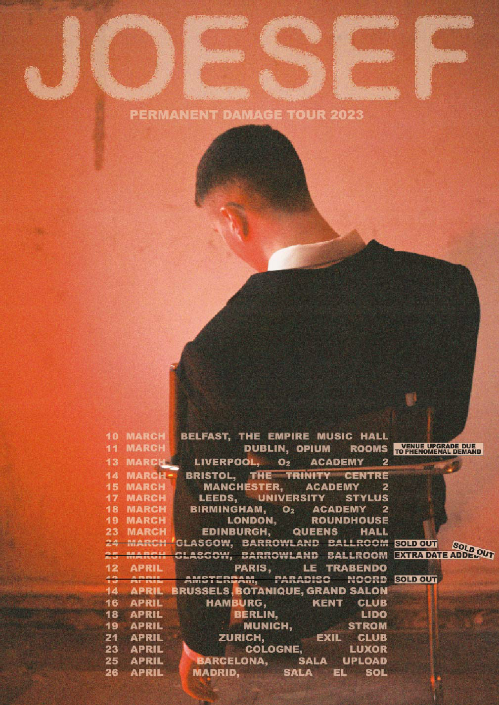 Joesef Permanent Damage Tour Poster