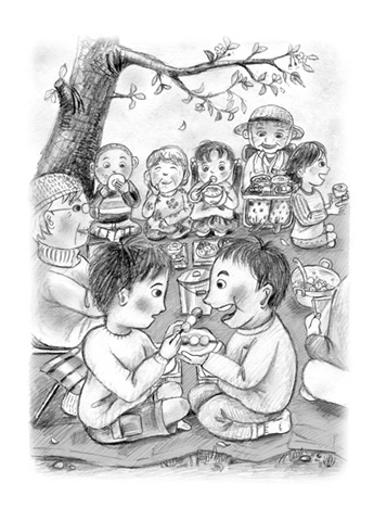 凸凹あいうえおの手紙/くもん出版/挿し絵