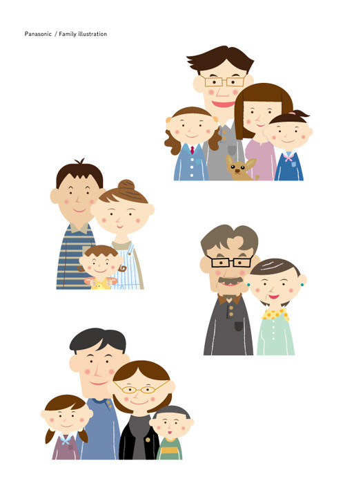 Panasonic家族のイラスト/illustrator