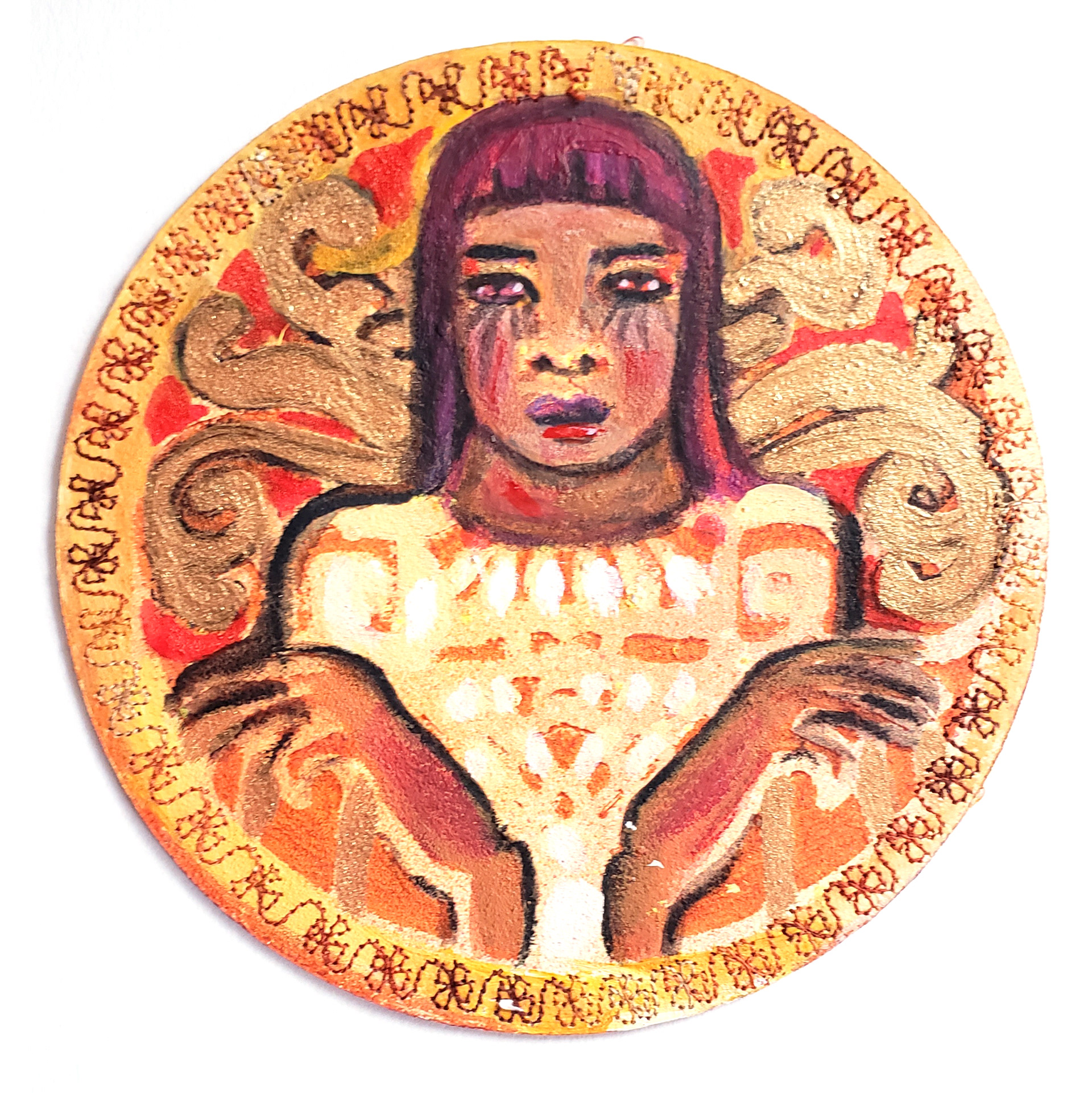 Conjure, Stencil, Acrylic & Thread