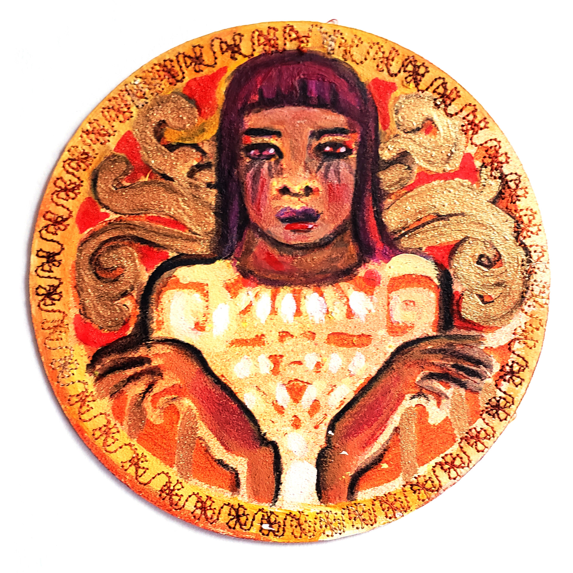 Conjure 2, Stencil, Acrylic & Thread
