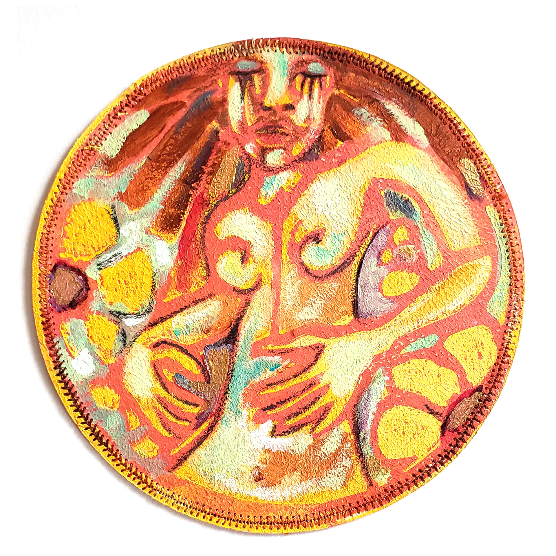 Dance, Stencil, Acrylic & Thread