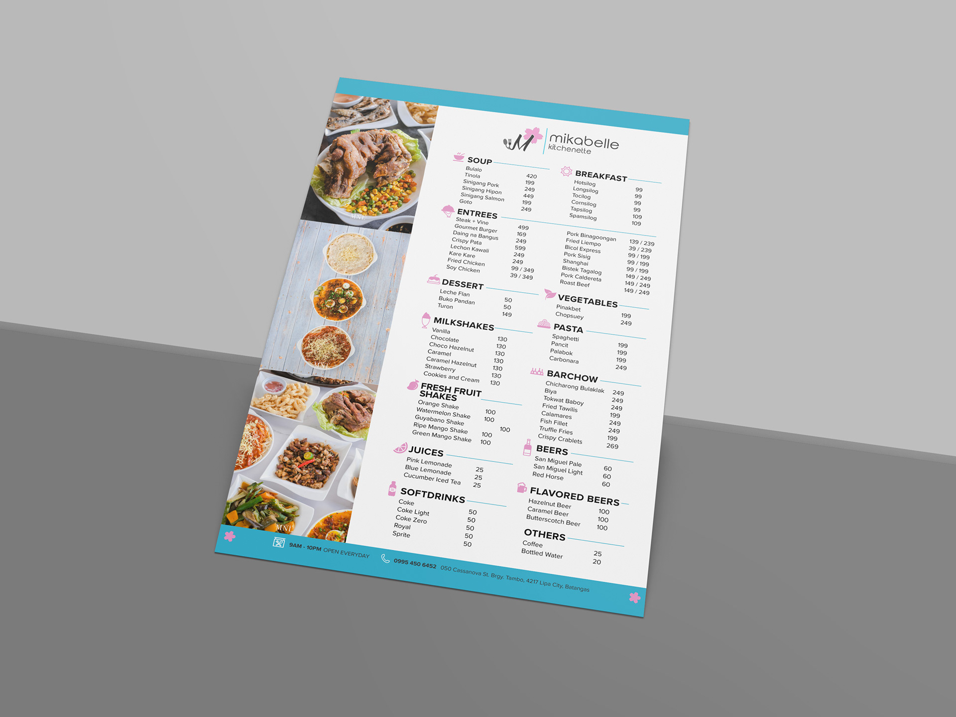 Merille Jelline Medina Mikabelle Menu Design