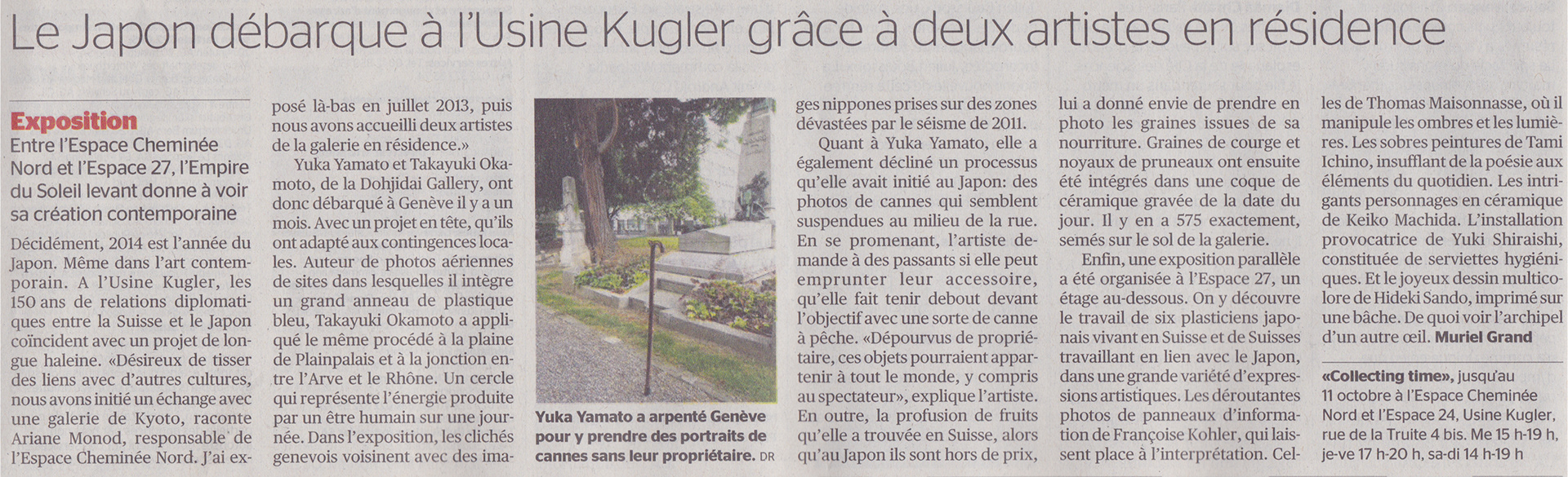Tribune de Genève, 29.09.2014, Muriel Grand