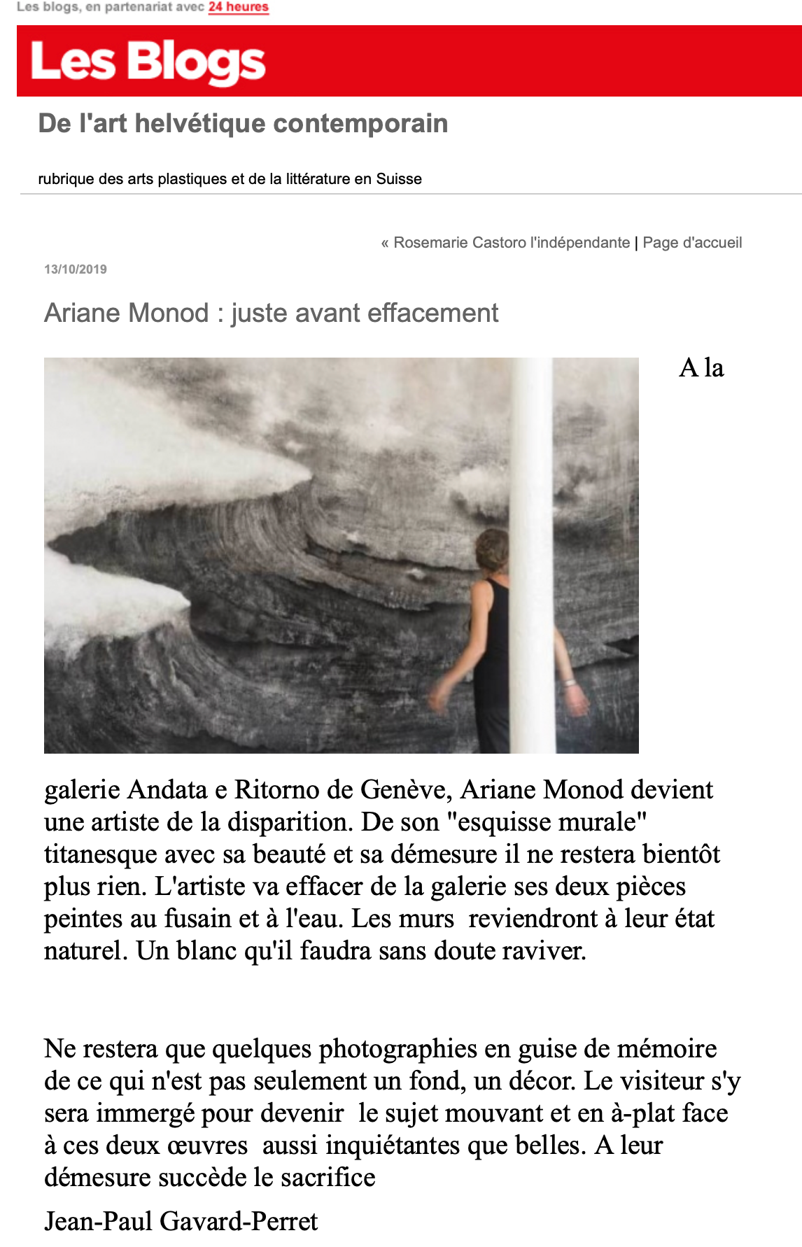 Les Blogs de l'art helvétique contemporain
