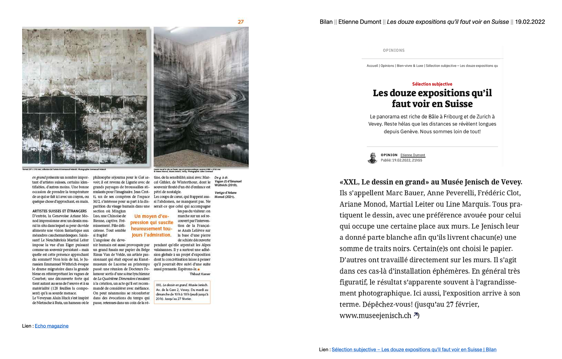 Musée Jenisch Vevey, 2022