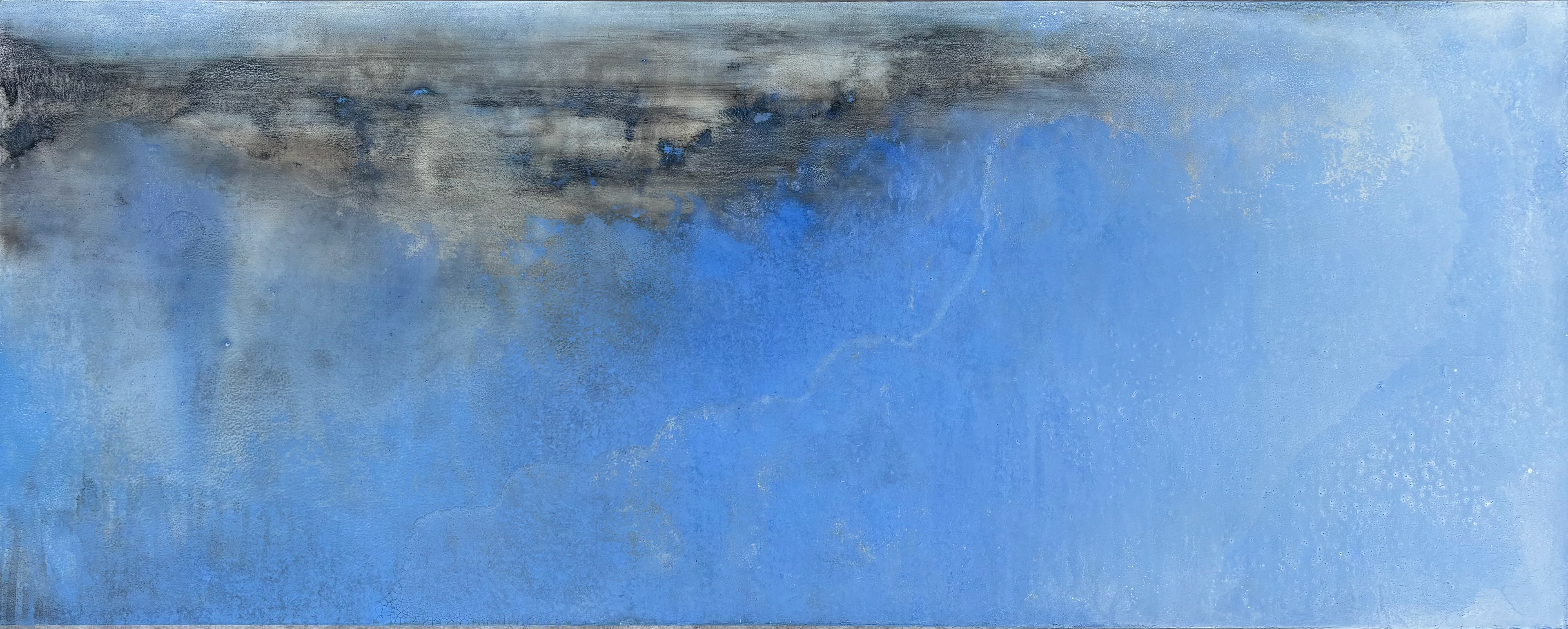 Pigments and gum arabic on primed aluminium, 2025, 40 x 100 cm 