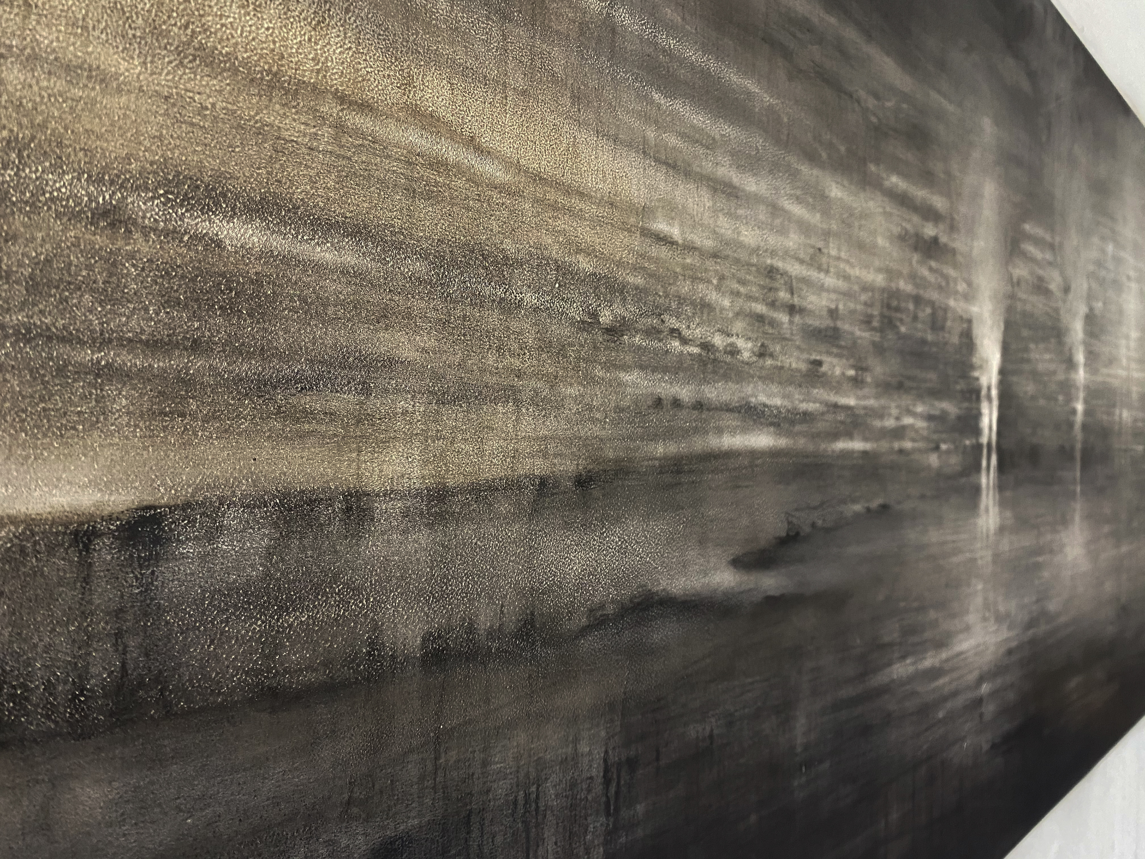 Detail, charcoal and oil on aluminium, 80 cm x 340 cm, 2020