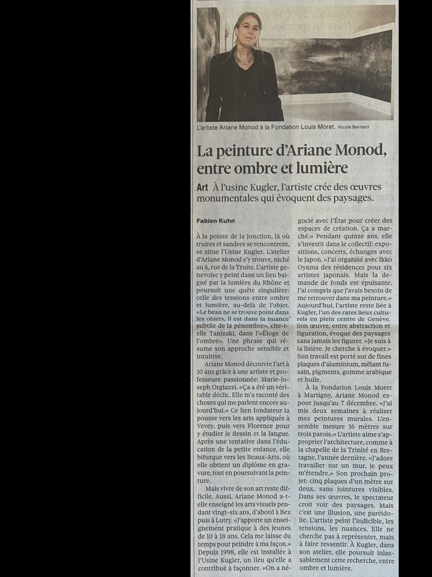 parution dans La Tribune de Genève, le 20.11.25