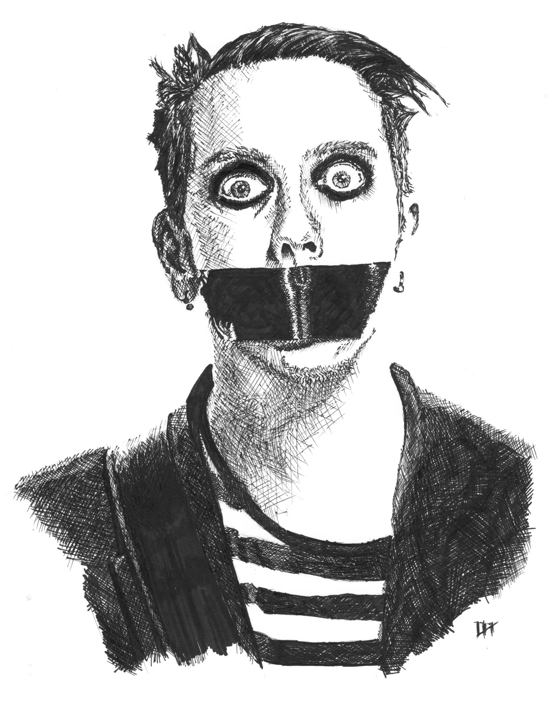 Tape Face | pen and Ink