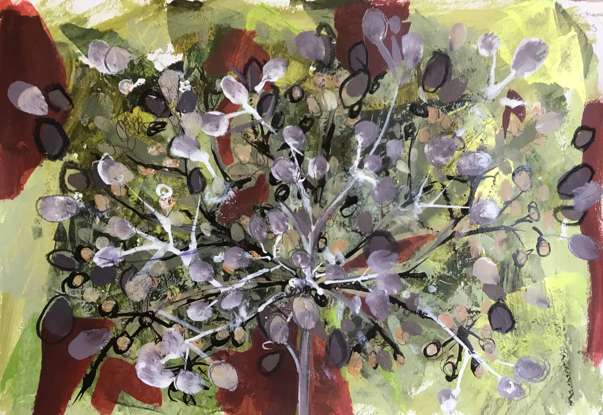 Intuitive painting of seed head