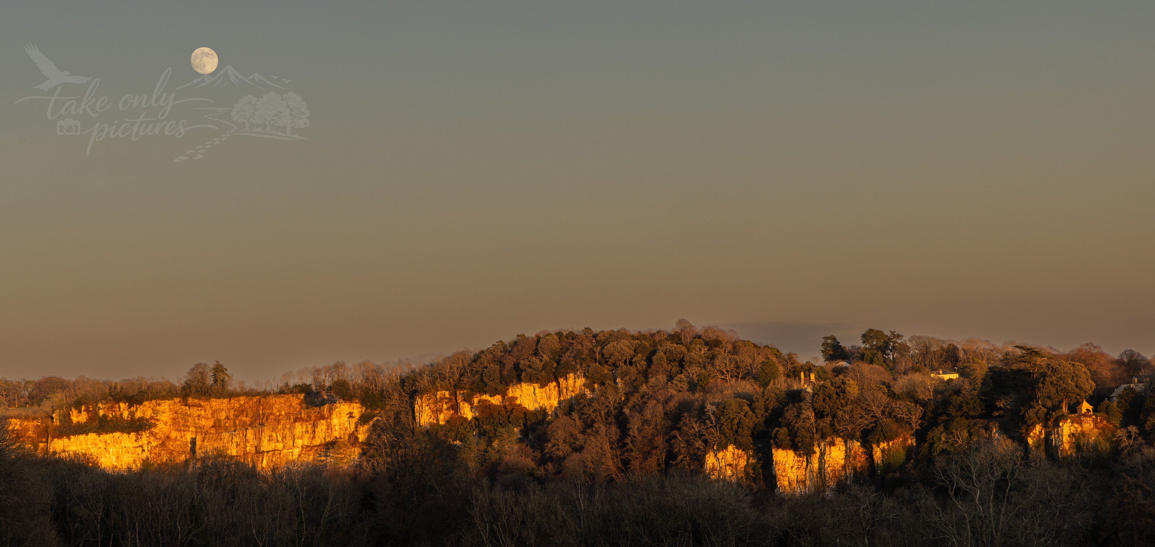 Llancaut Cliffs from Piercefield Park, Chepstow