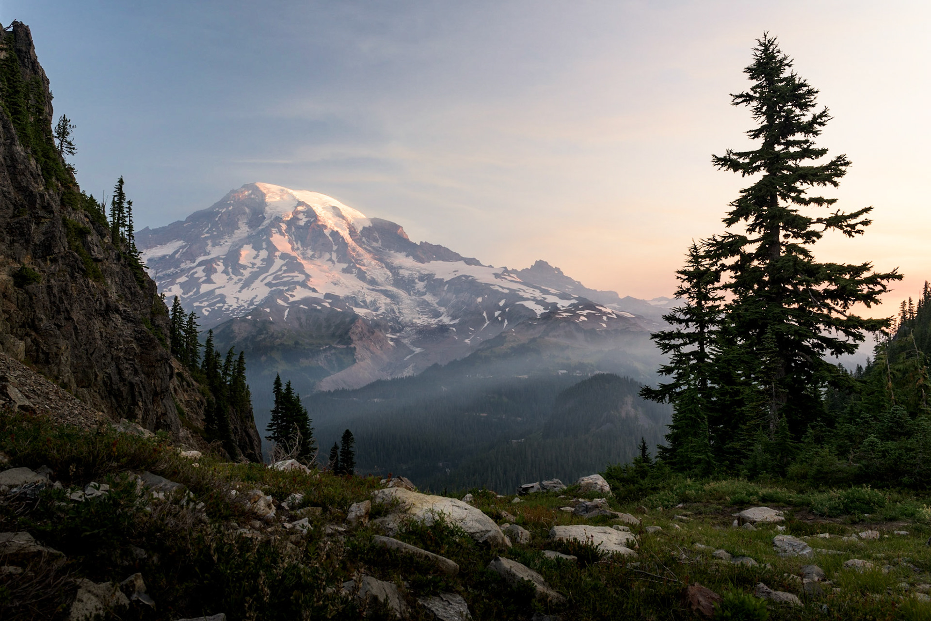 Smokey Sunrise, Mt. Rainier