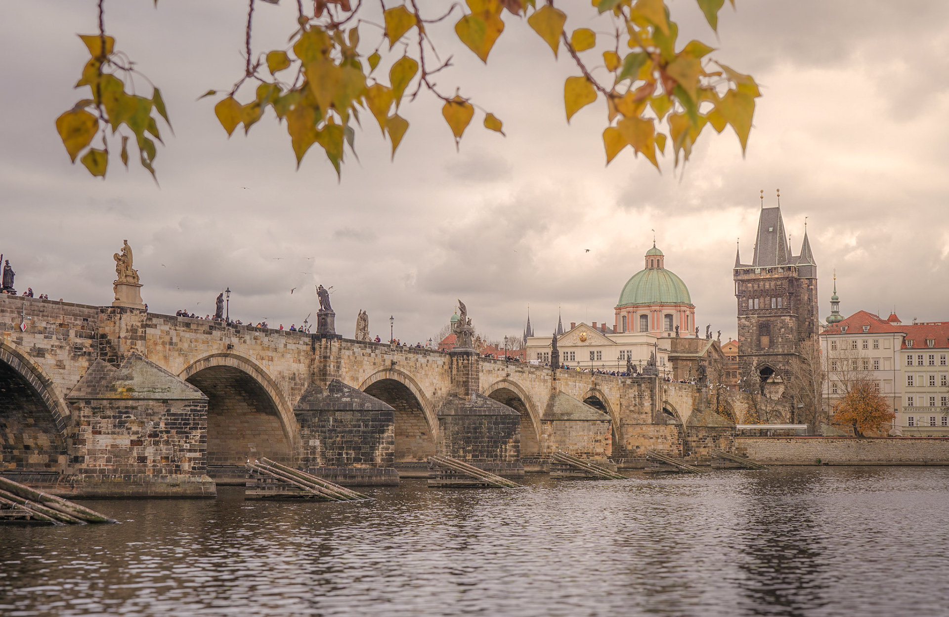 Goldene Reflexe über der Karlsbrücke