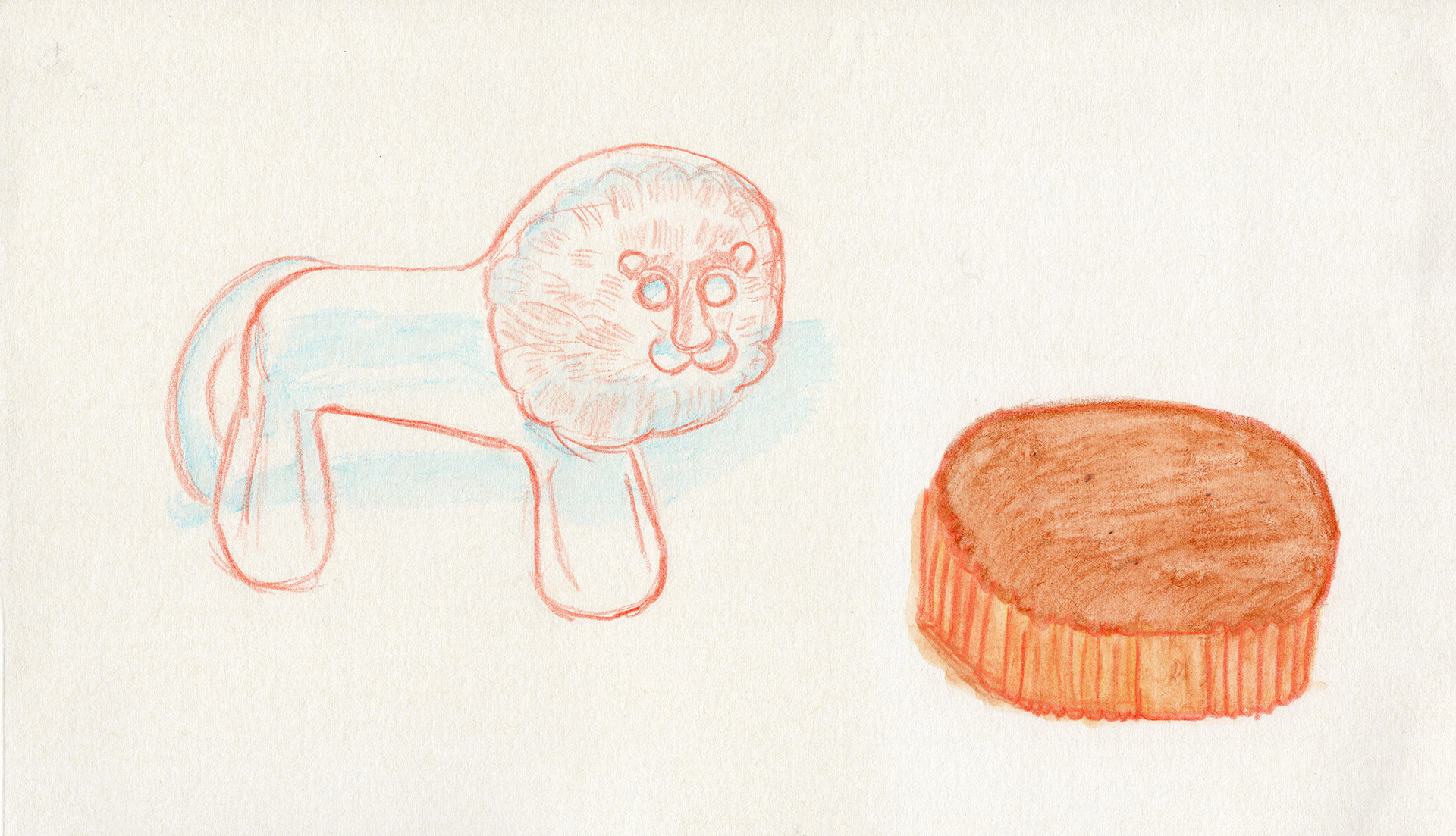 A young lion and a round castella. ⓒEunzi Jeong