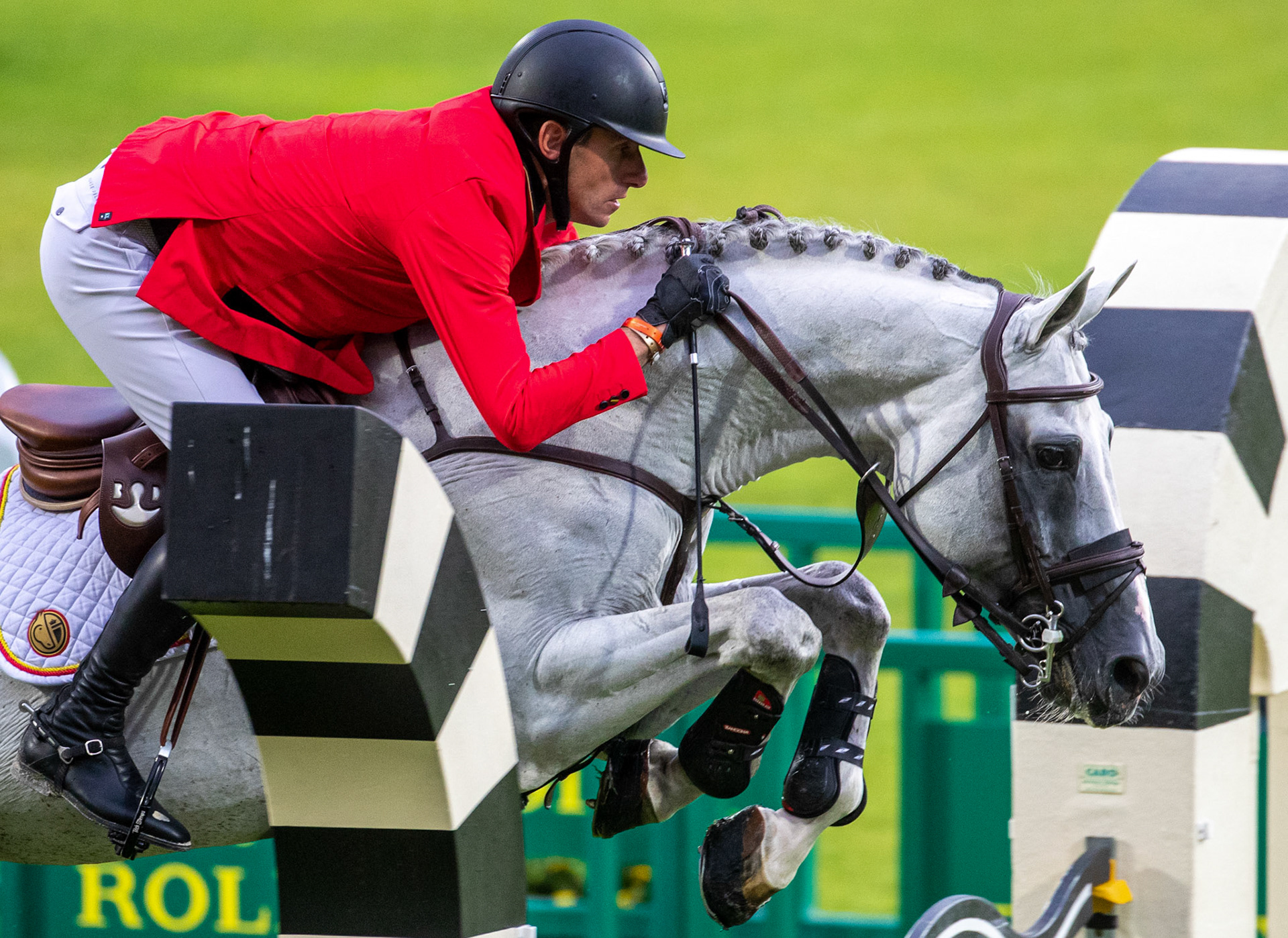 Gregory Wathelet of Belgium on Nevadoss competes in the Nations Cup at the CHIO World Equestrian Festival in Aachen, Germany, 30 June 2022.