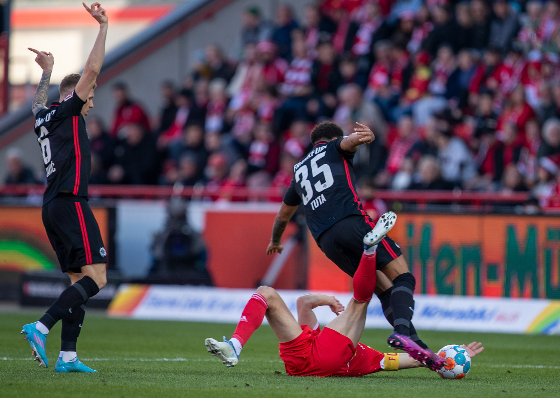 Eintracht’s Tuta  in action during the German Bundesliga soccer match between Union Berlin and Eintracht Frankfurt in Berlin, Germany, 17 April 2022.