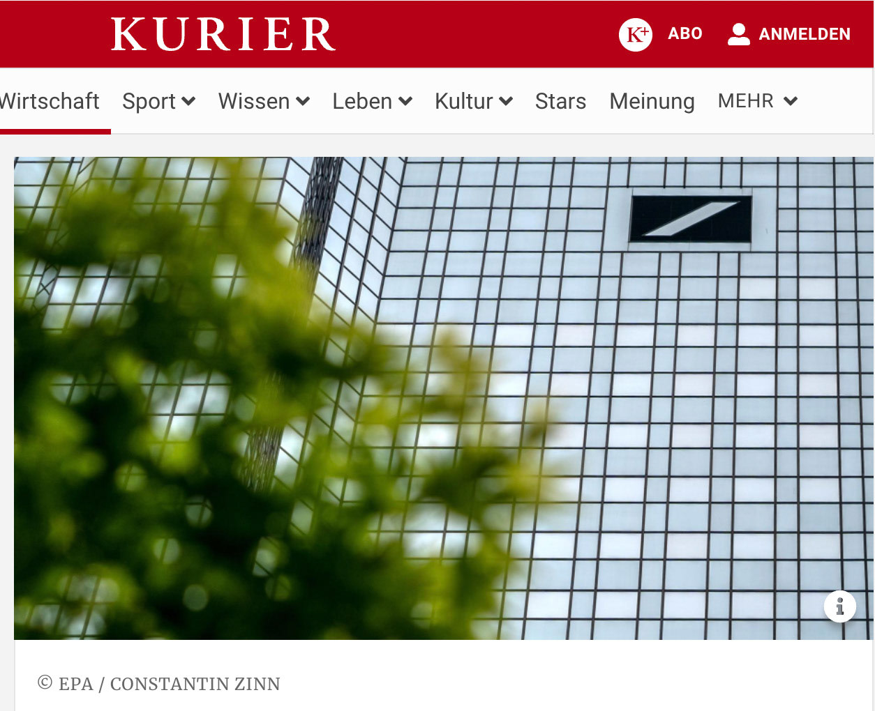 Exterior view on the Deutsche Bank headquarters during a raid in Frankfurt Main, Germany, 29 April 2022. Prosecutors said that financial authorities and federal police searched the German lender's headquarters following self-reported suspicious transactions. EPA-EFE/CONSTANTIN ZINN