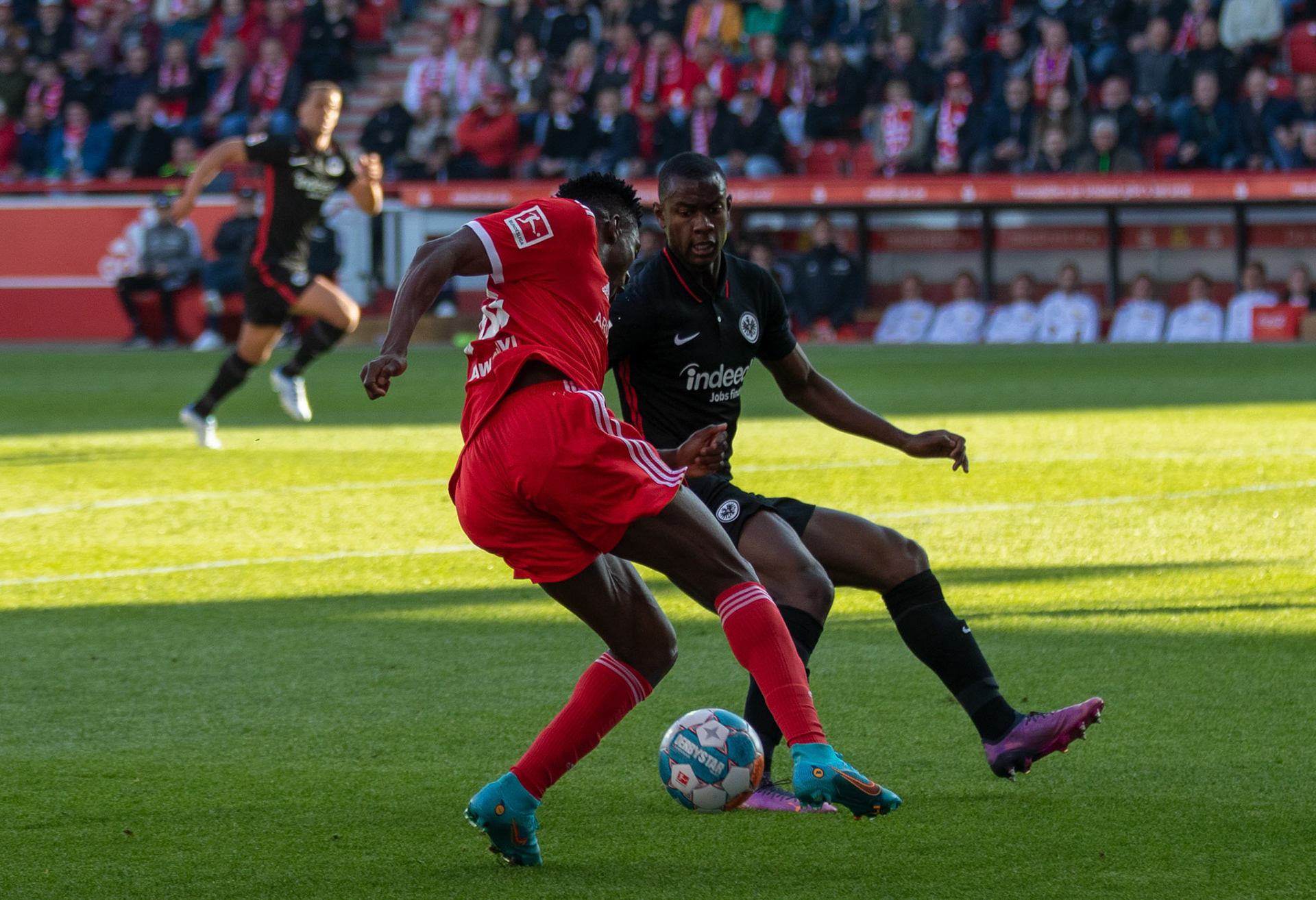 Union’s  Taiwo Awoniyi in action during the German Bundesliga soccer match between Union Berlin and Eintracht Frankfurt in Berlin, Germany, 17 April 2022.