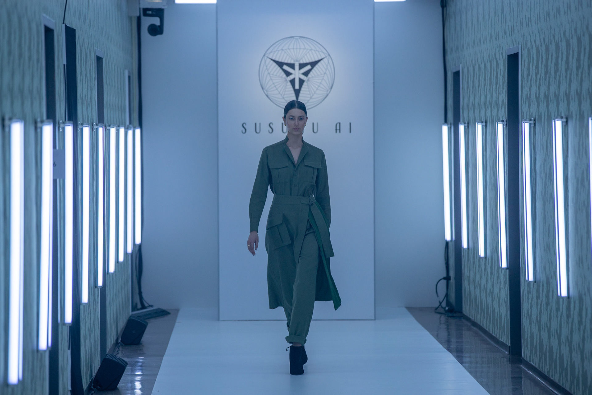 A Model presents a creation by the German fashion label SUSUMU AI at the Frankfurt Fashion Week, in Frankfurt am Main, Germany, 18 January 2022. The Frankfurt Fashion Week runs from 17 to 21 January 2022.