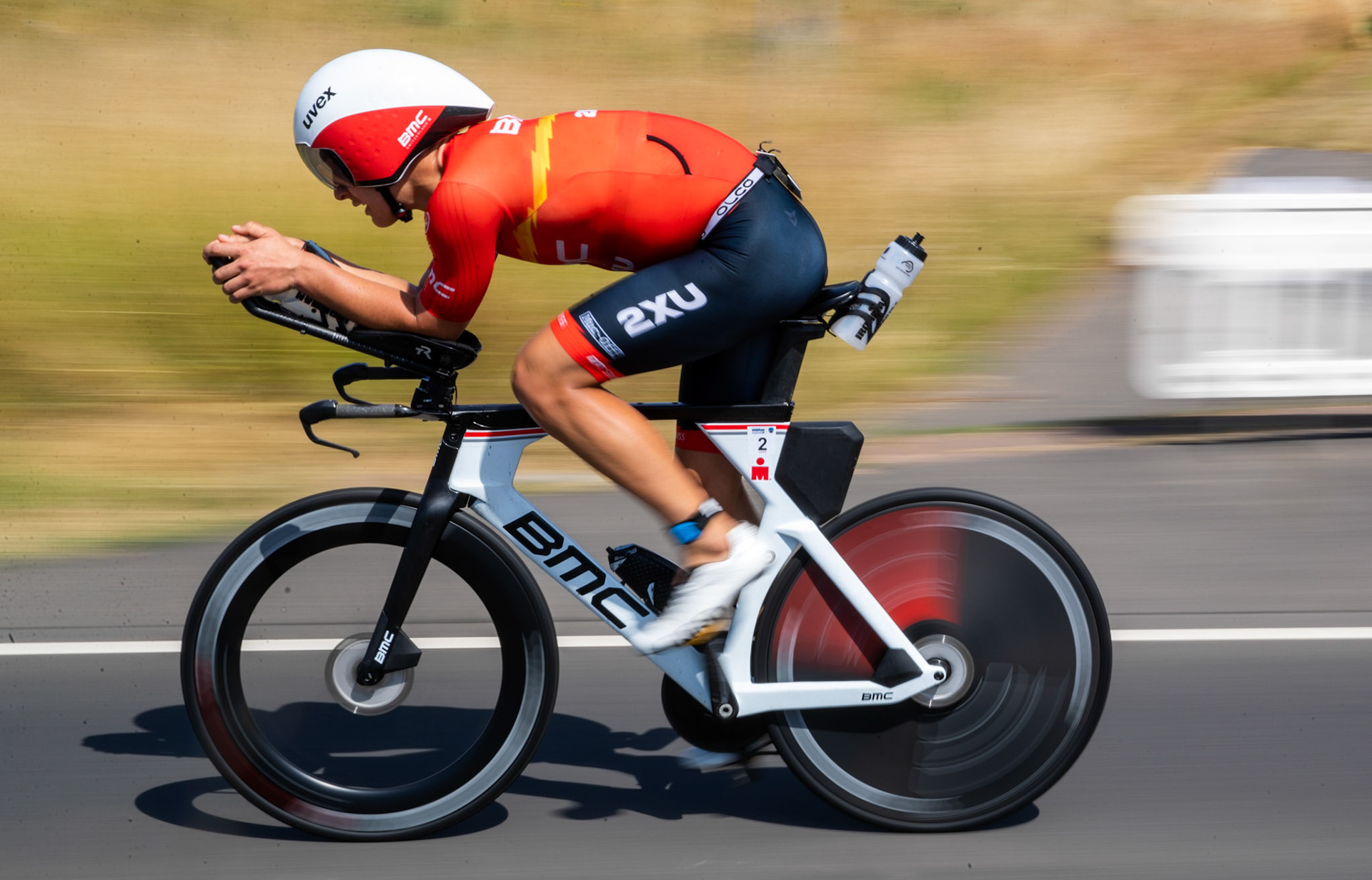 Kristian Hogenhaug of Denmark in action during the Cycling Race of the Ironman European Championship 2022​ in Frankfurt am Main, Germany, 26 June 2022.