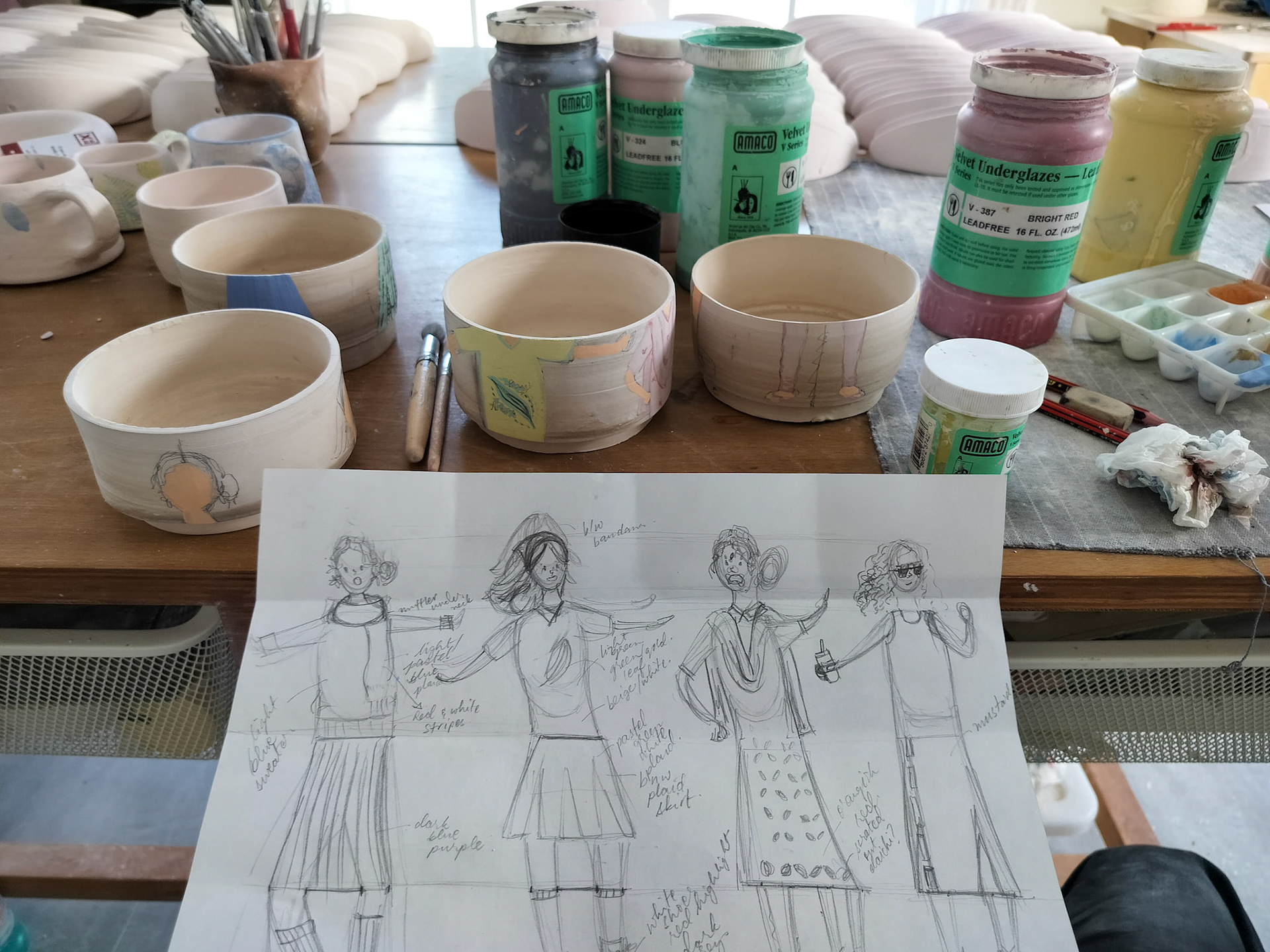 Painting on clay