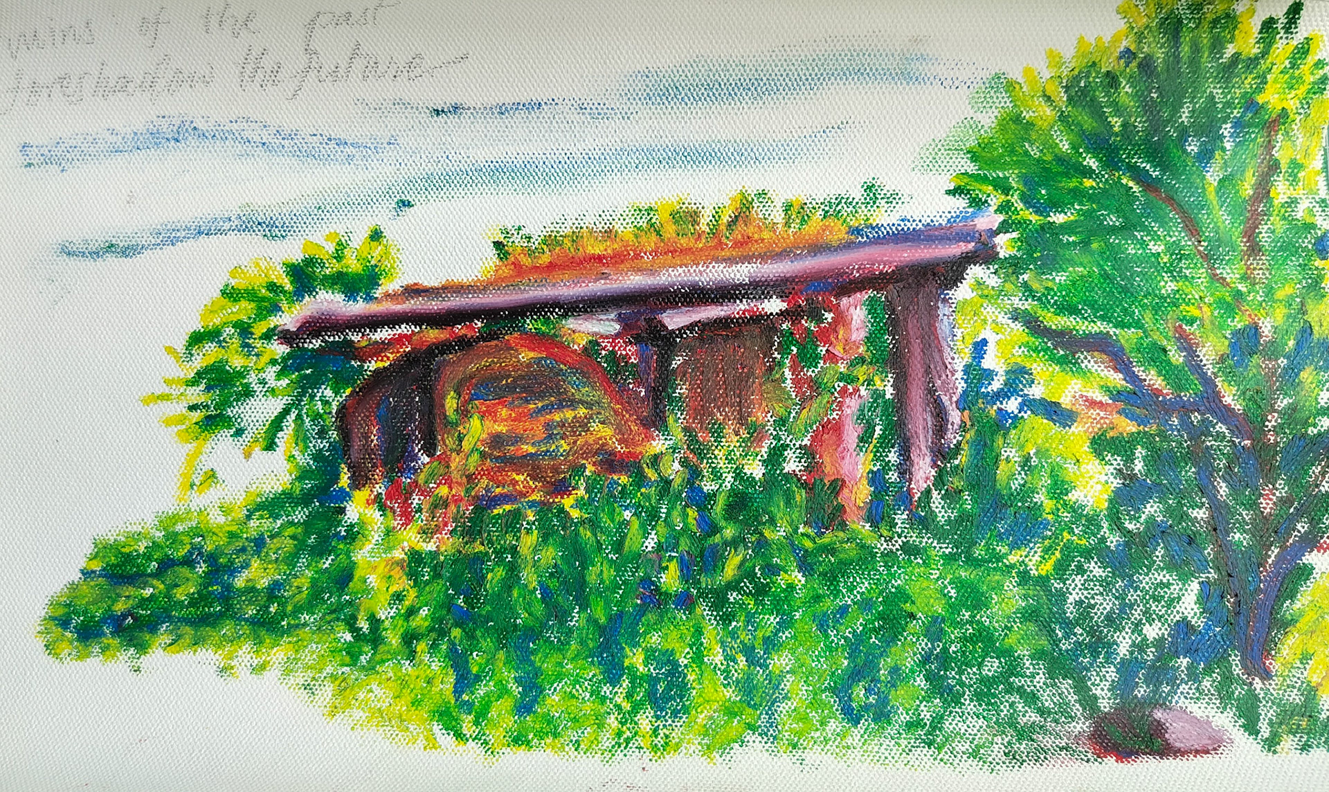 Oil pastels on canvas