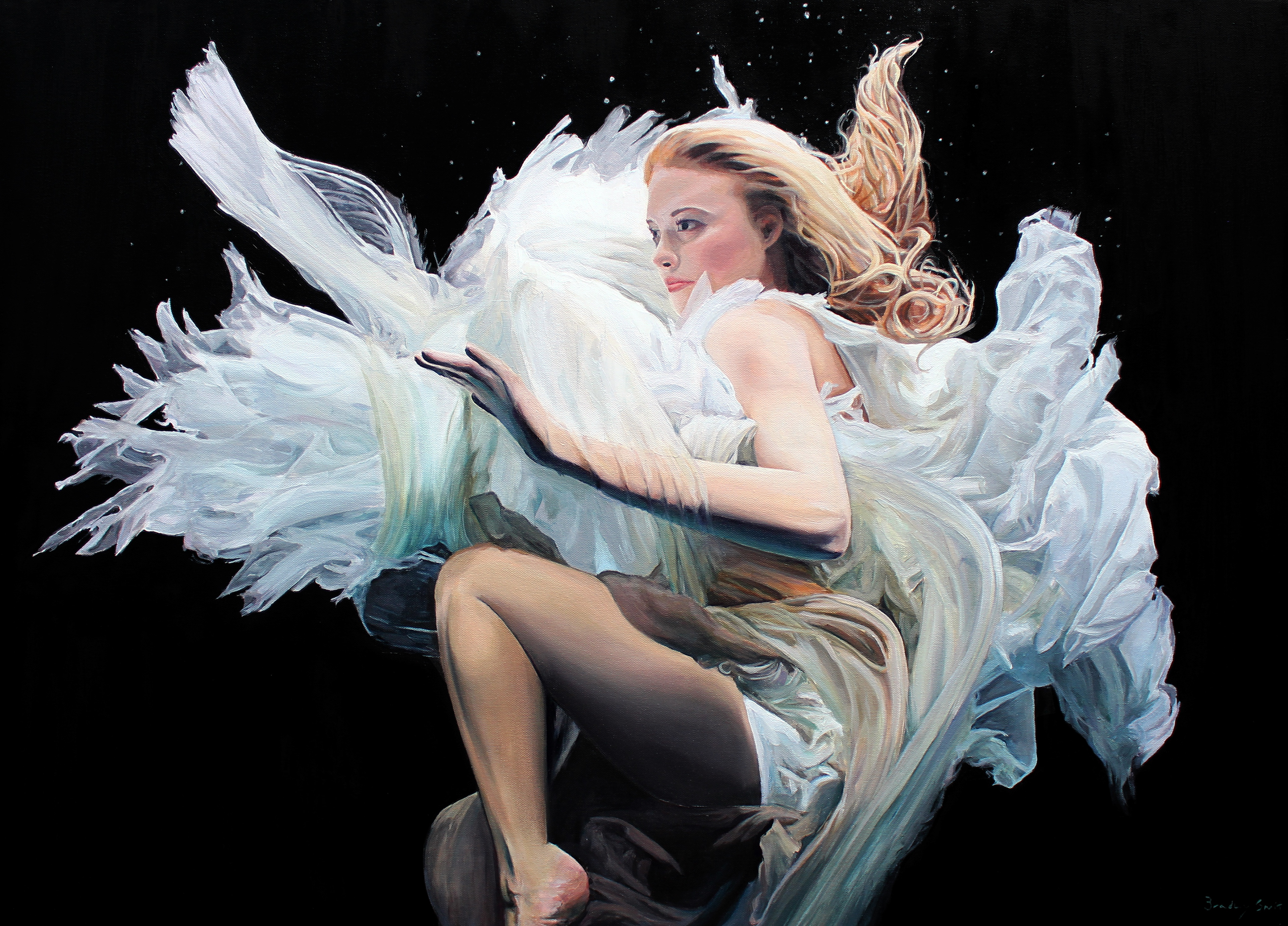 SOLD Oil painting of Zena Holloways photograph 100x75cm